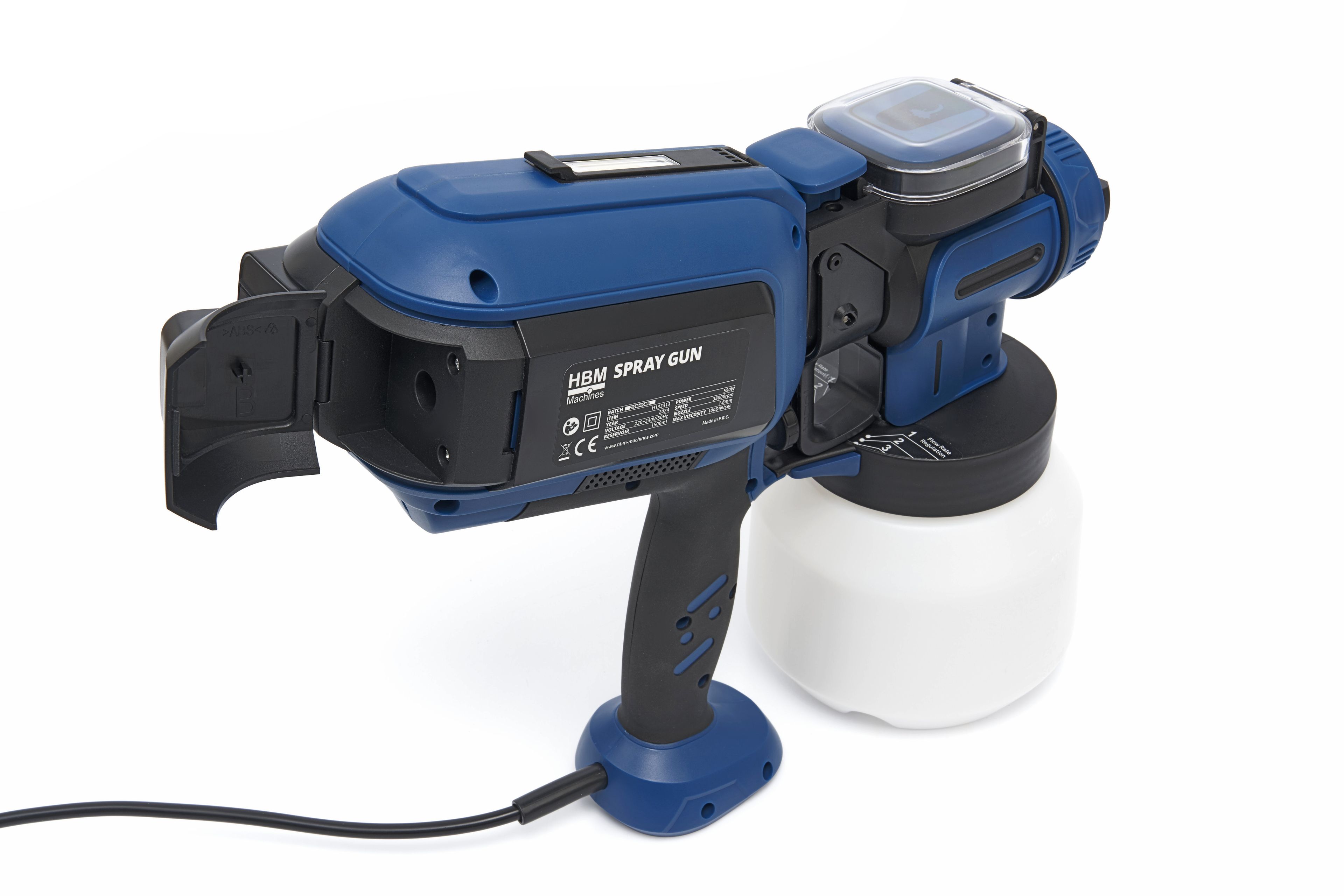 HBM elektrische verfspuit 550 Watt, 1500 ml, met LED licht Image 9