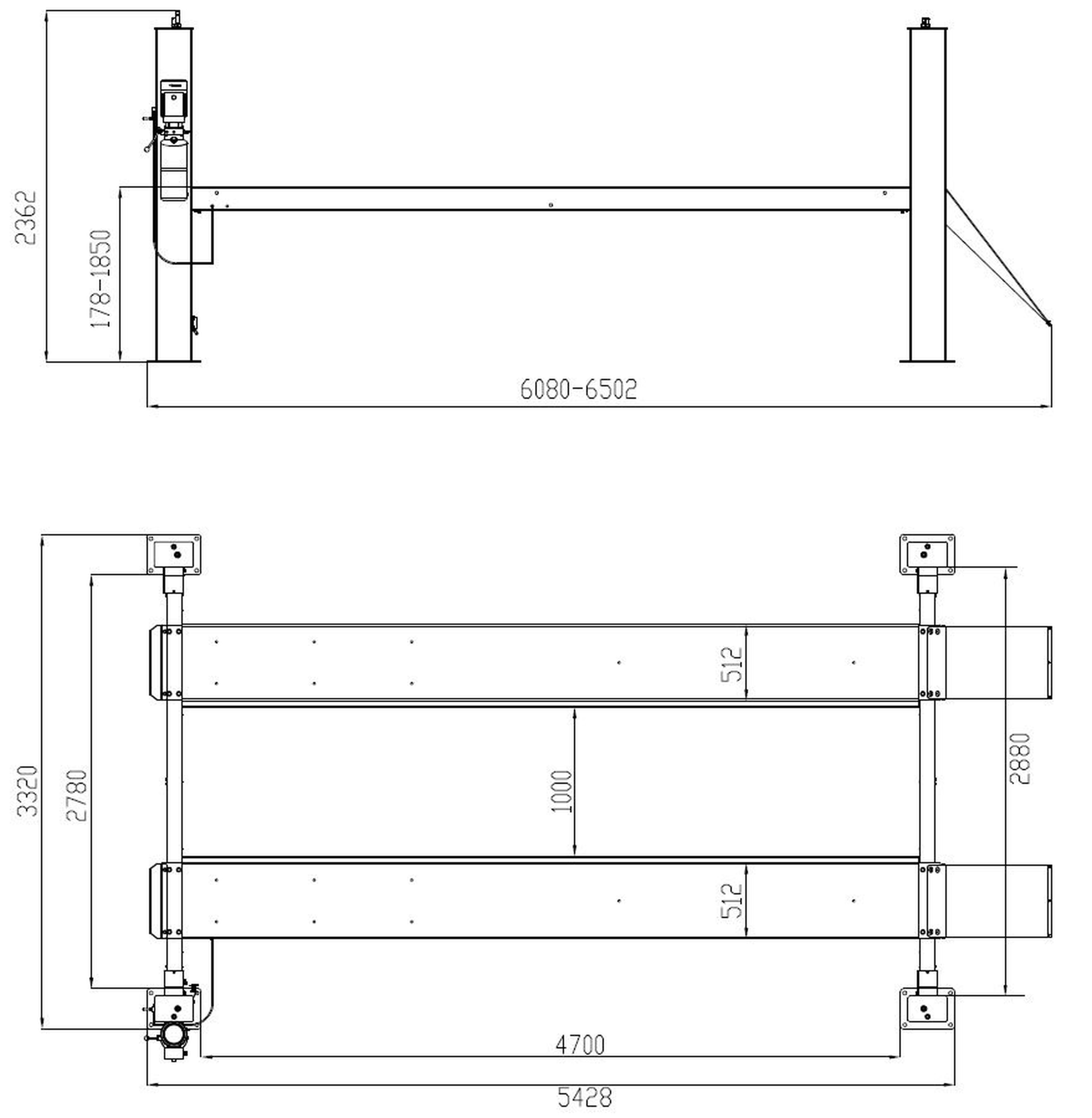 Weber 4 koloms hefbrug, expert serie autolift 6.4 Image 2