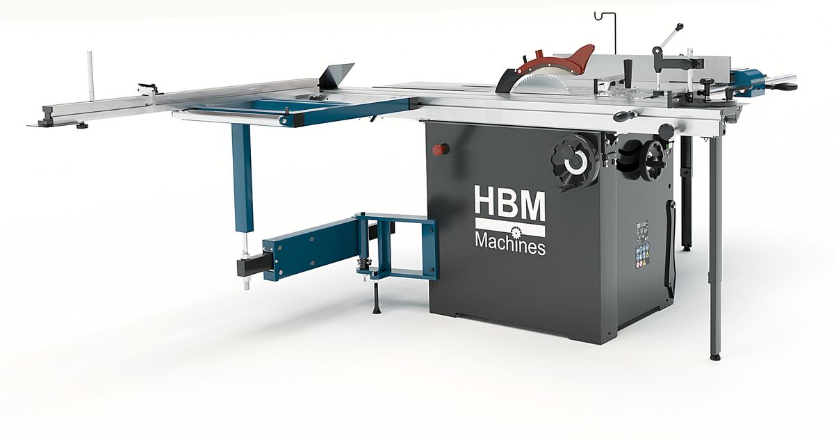 Sierra de panel HBM, mesa de sierra circular con mesa rodante deluxe 3000 Watt 400 Volt