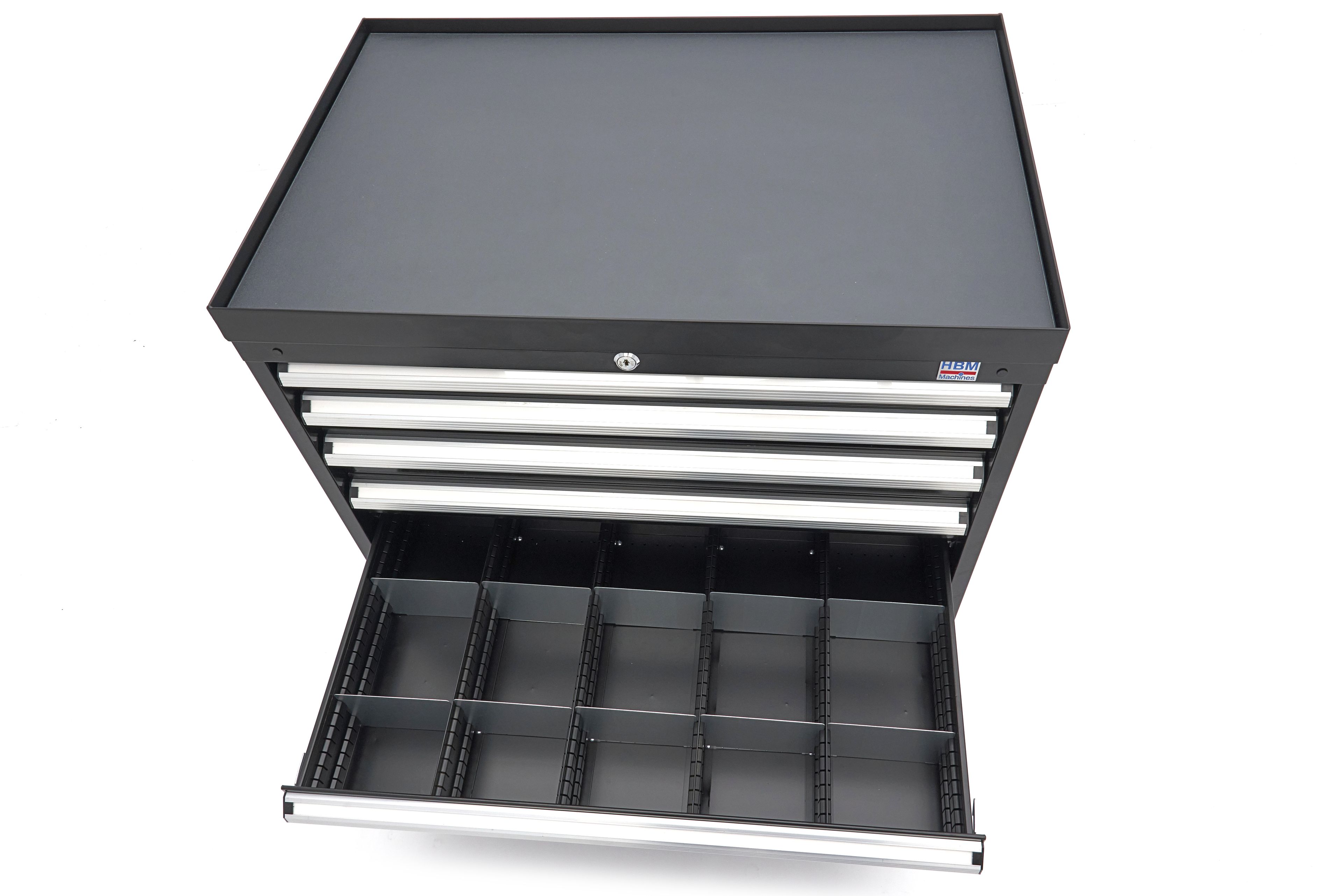 HBM Profi-Werkzeugschrank mit 6 Schubladen / Schubladenschrank, 88 x 58 x 80 cm, schwarz  Image 12