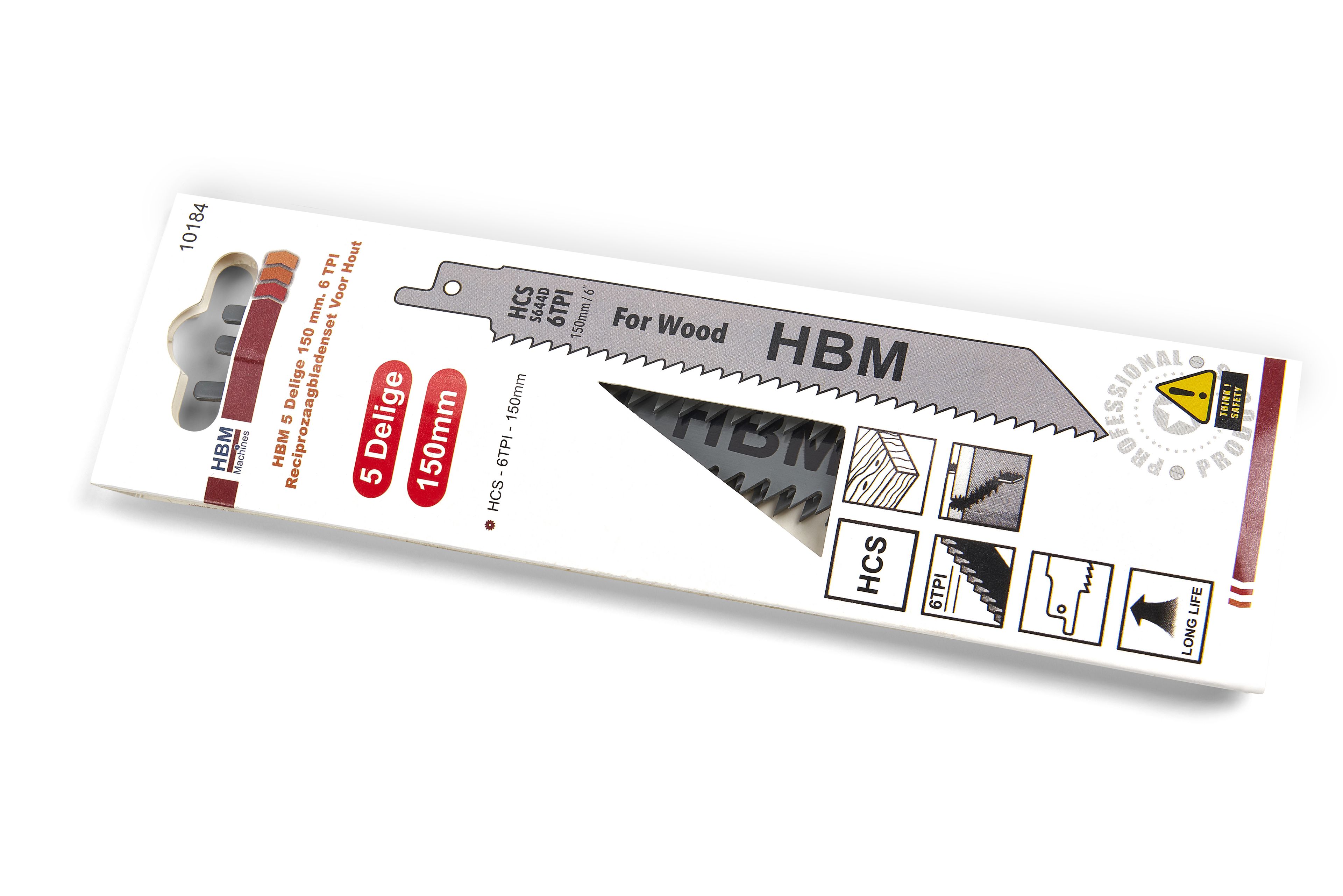 HBM Jeu de lames de scie à guichet 6 TPI pour le bois 5 pièces 150 mm Image 4