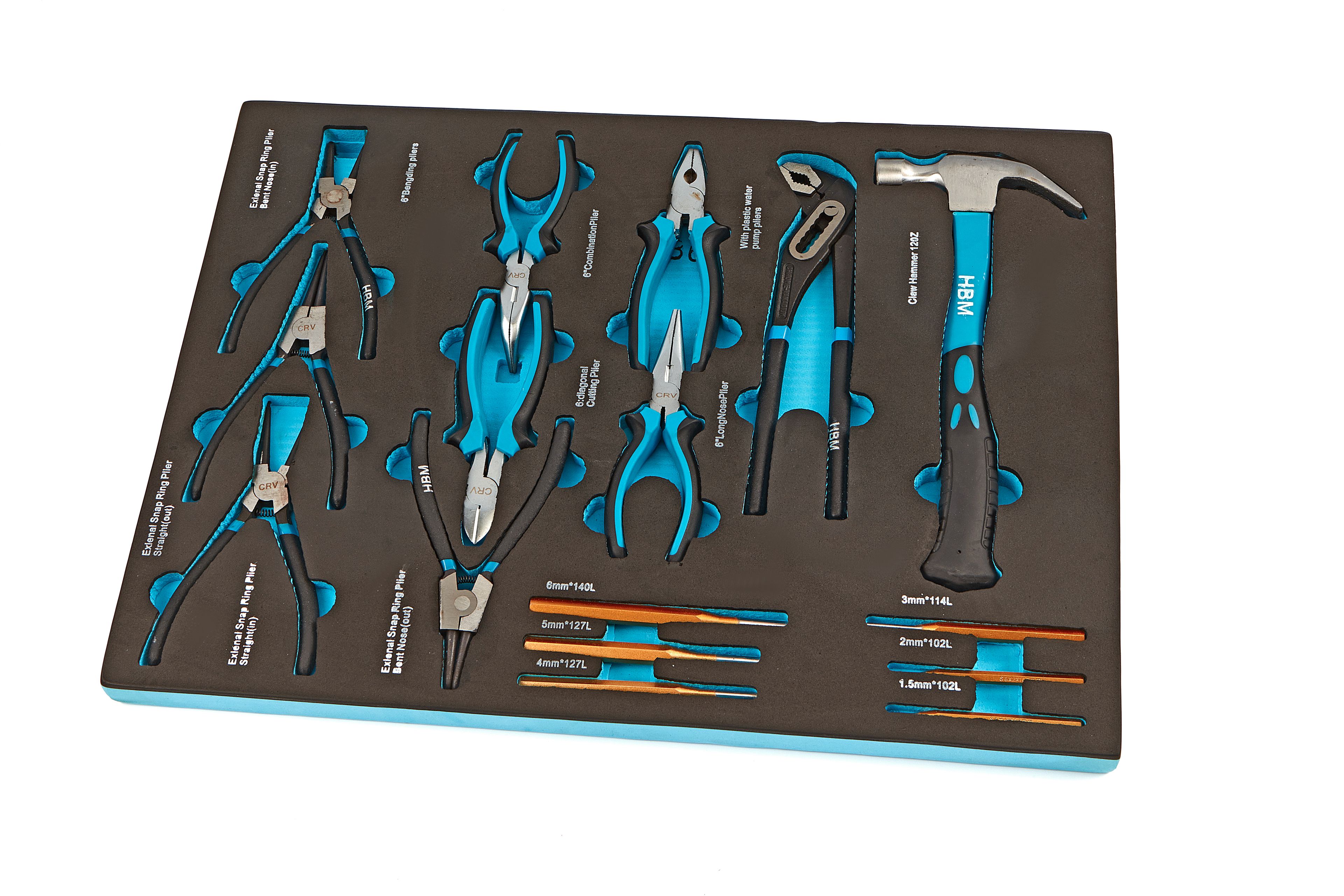 HBM 16 Delig Gereedschap Foam inlay voor Gereedschapswagen