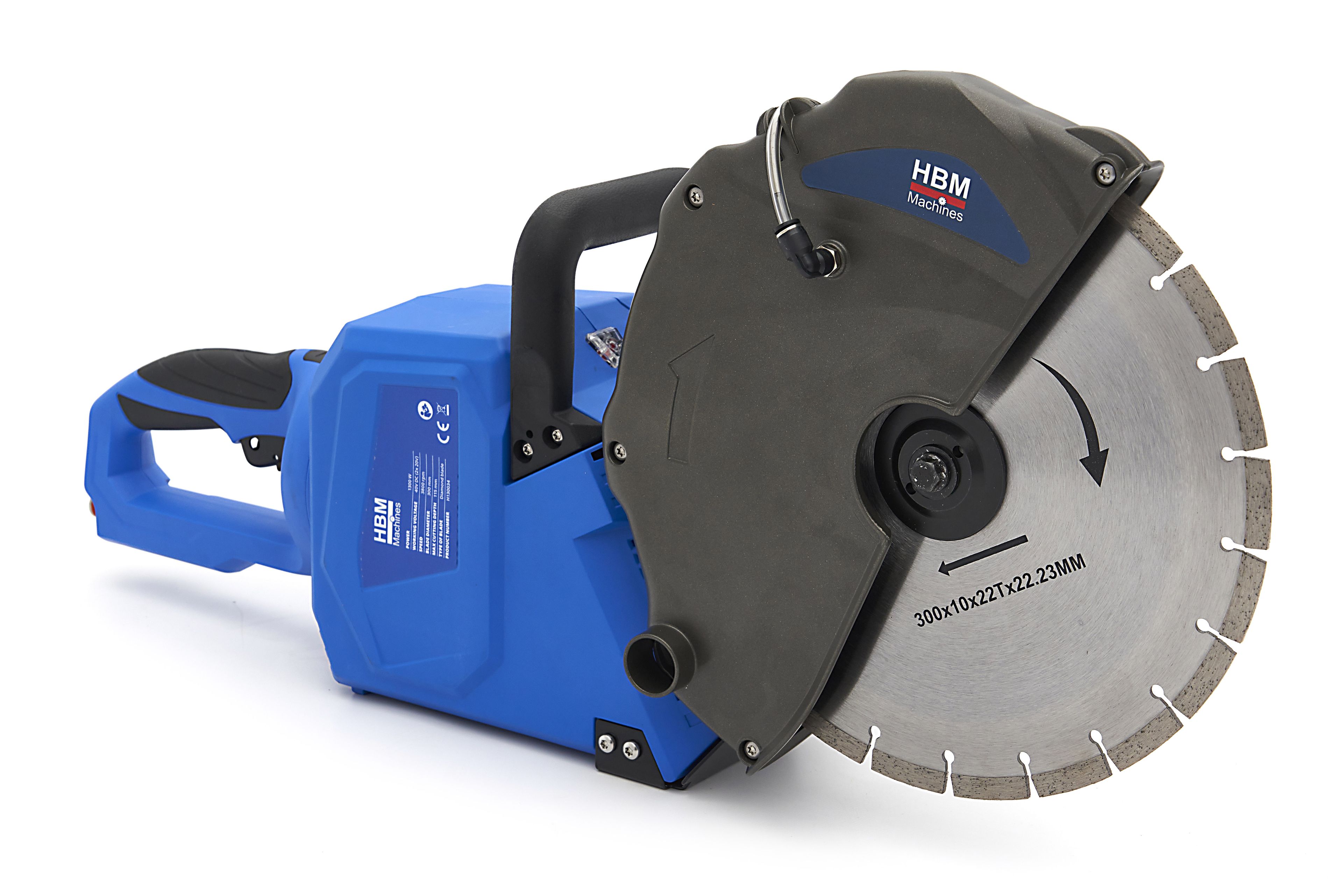 Sierra de hormigón profesional HBM de batería, sierra de cinta, cortadora de motor 40 Voltios 5,0 Ah Power20.5 Image 5