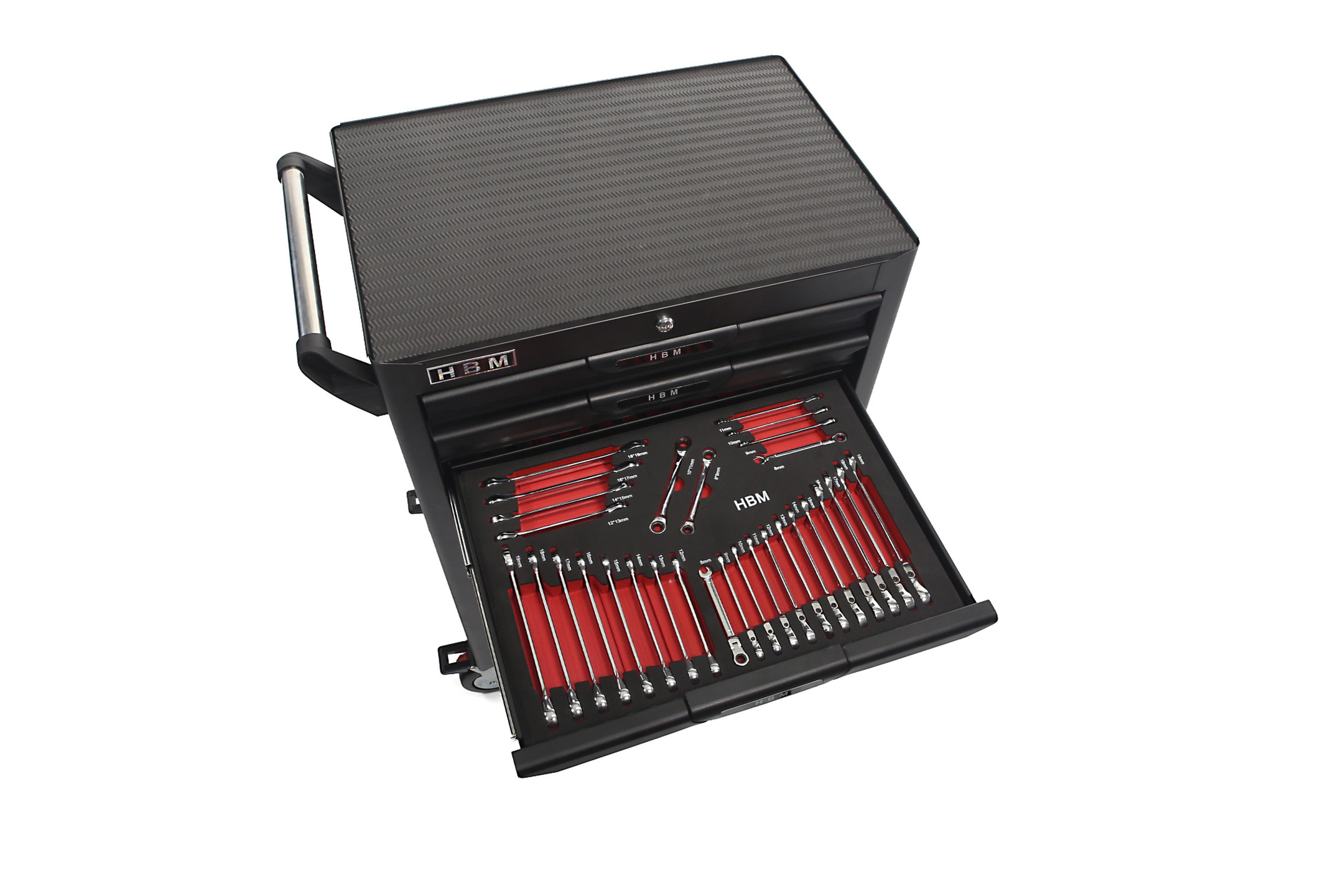 HBM deluxe gevulde gereedschapswagen, 283 delig, zwart Image 7