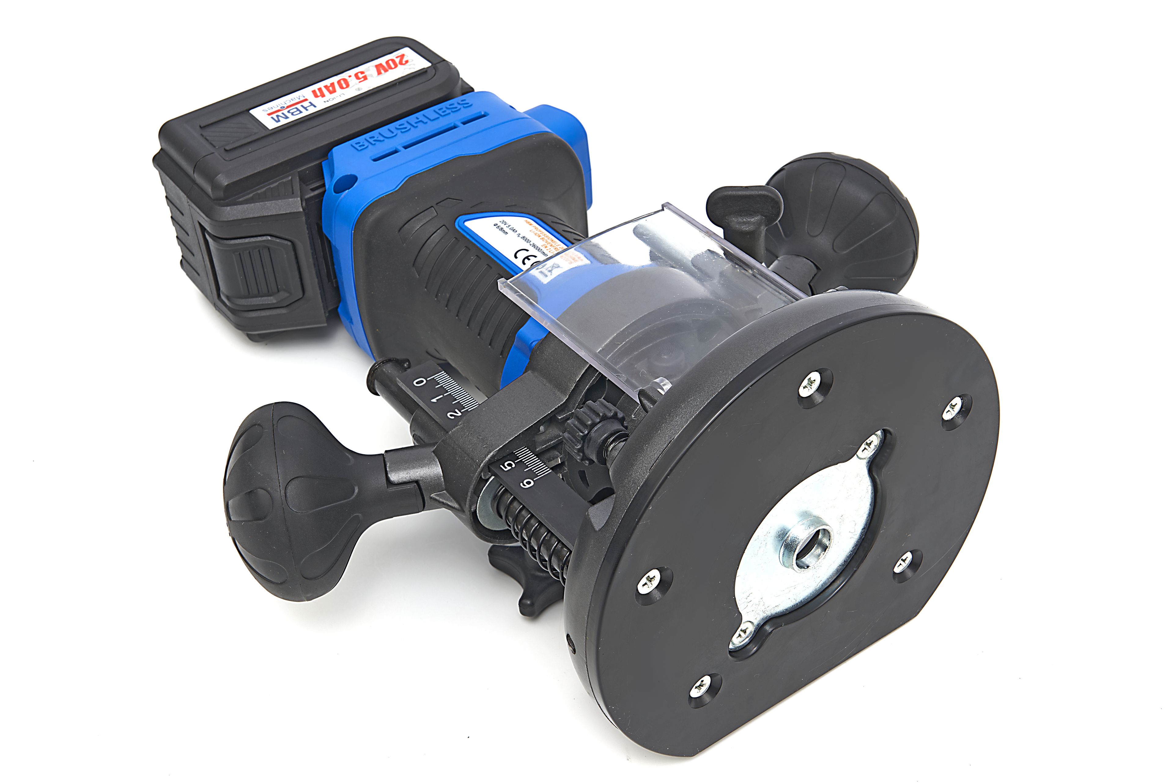 Fresatrice Professionale HBM da 20 Volt 5,0 AH Li-ion e 2 Batterie Li-ion Image 11