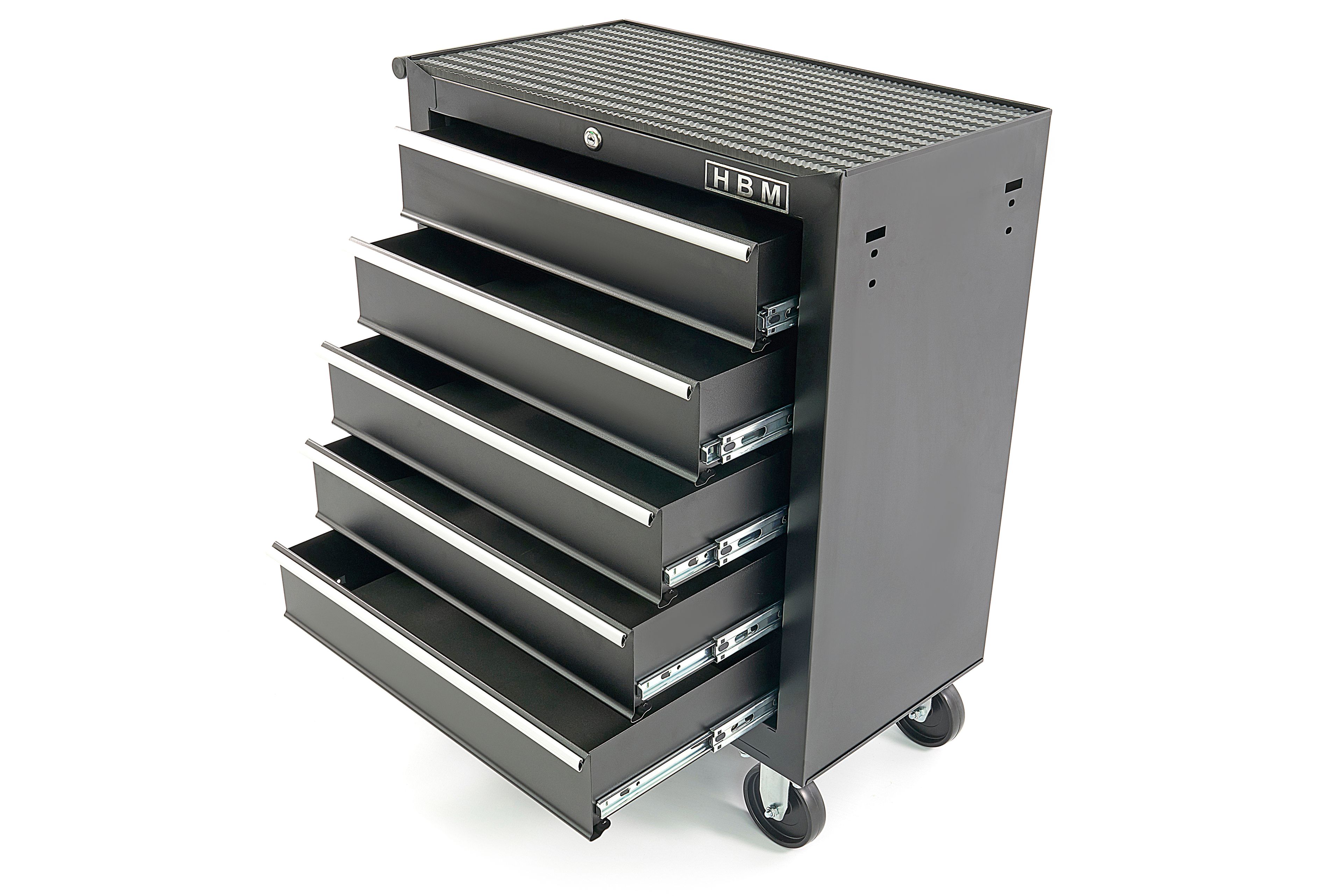 Carrello portautensili HBM con 5 cassetti - 62 cm - nero Image 5
