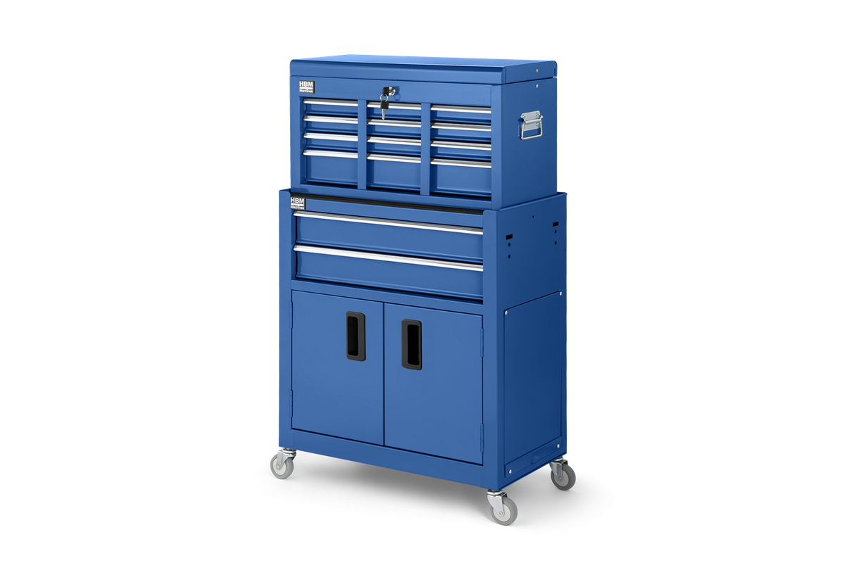 HBM Werkzeugwagen mit Schrankaufsatz, blau, Modell 2