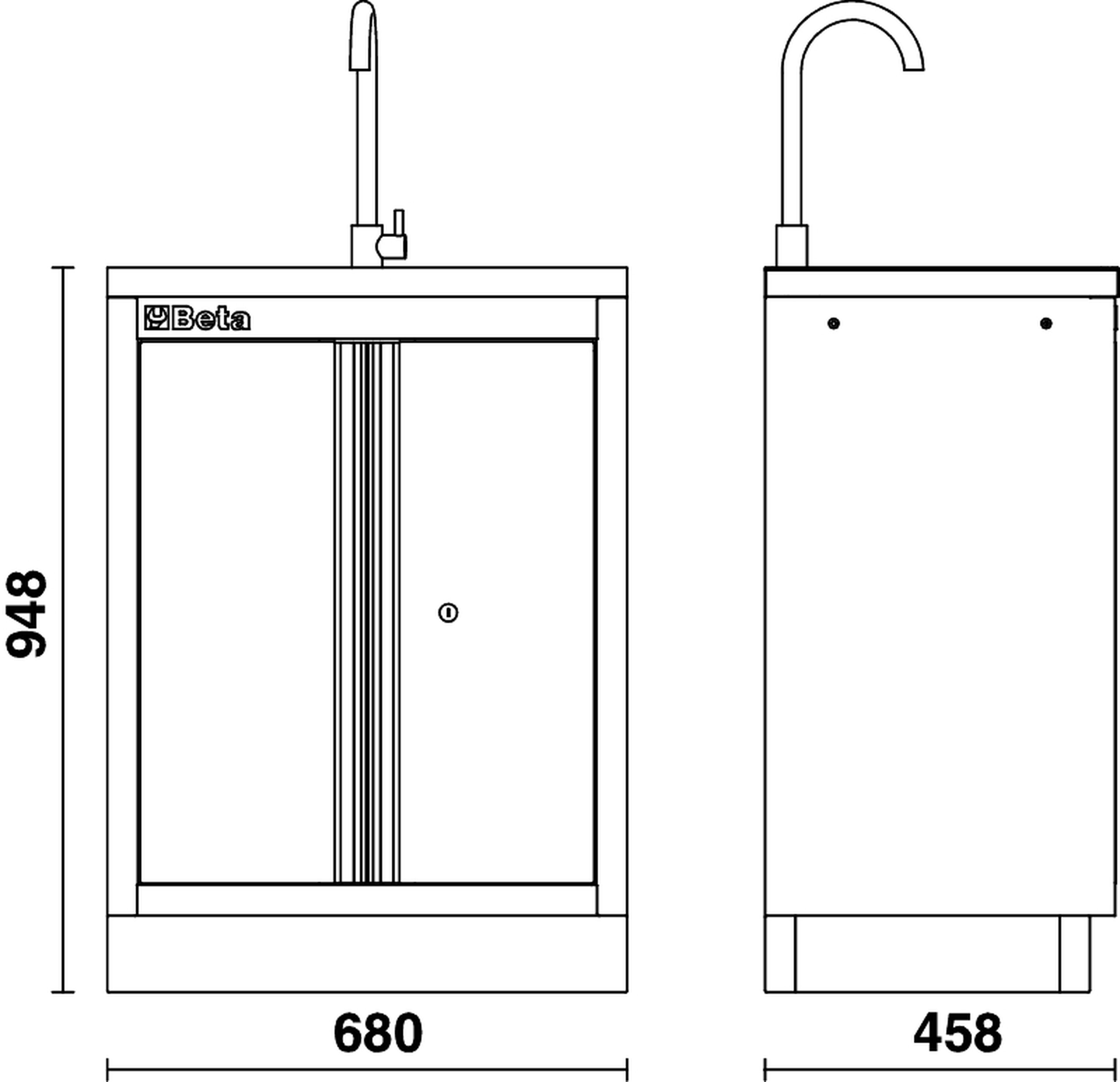 Beta-Waschtisch mit Wasserhahn C45PRO ML Image 2