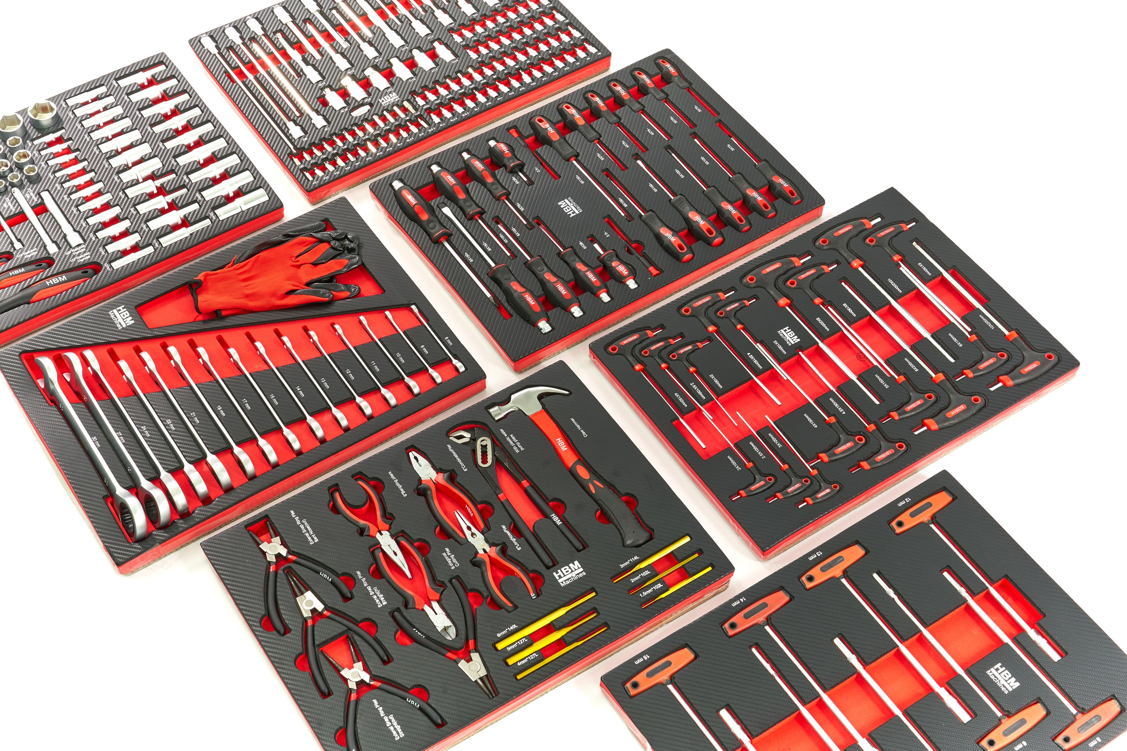 HBM 262er Pack Premium-Werkzeuge für Werkzeugwagen - ROT Image 3