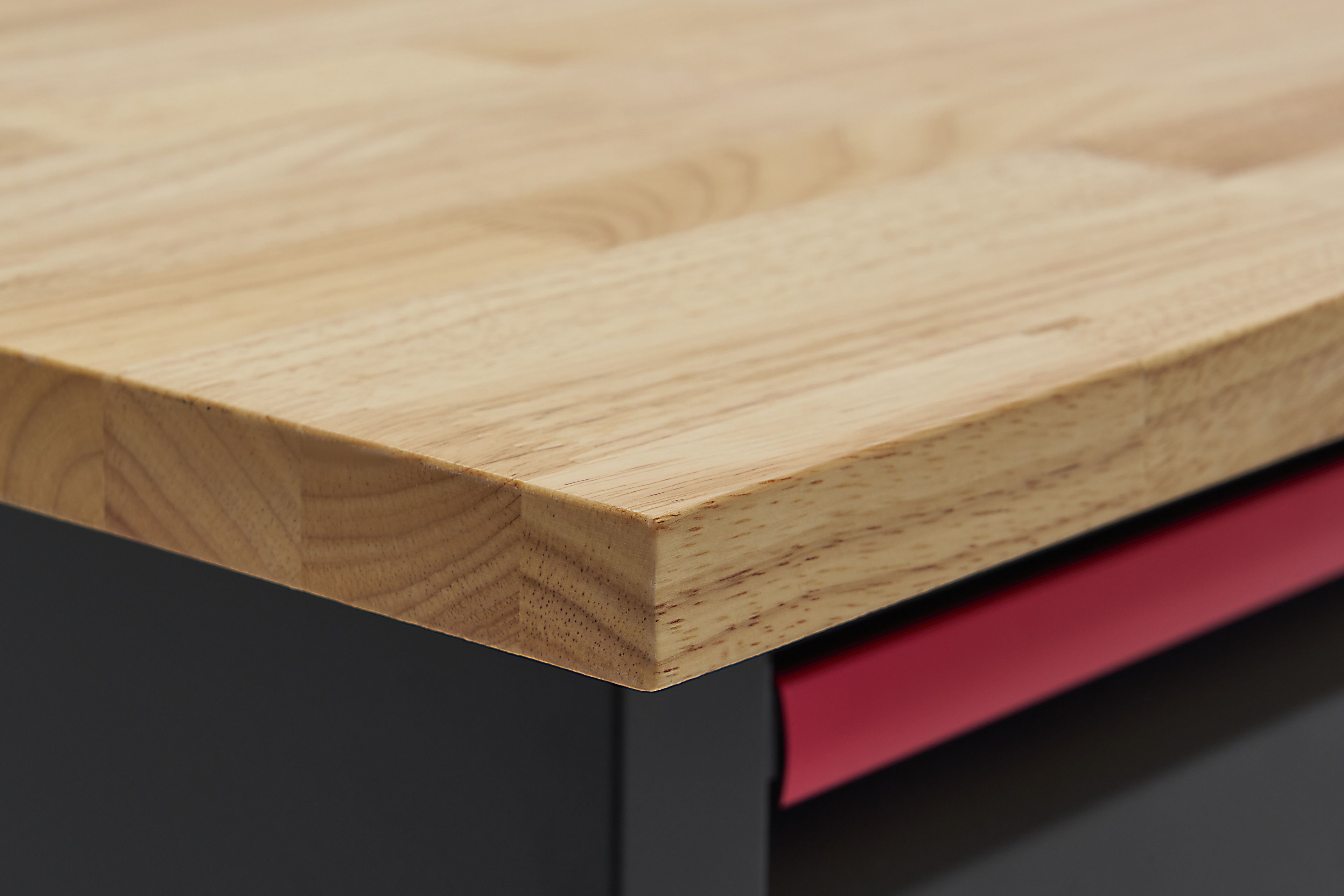 HBM Werkbank 120 cm mit 4 Schubladen, 1 Tür und Holzplatte - Schwarz Image 12