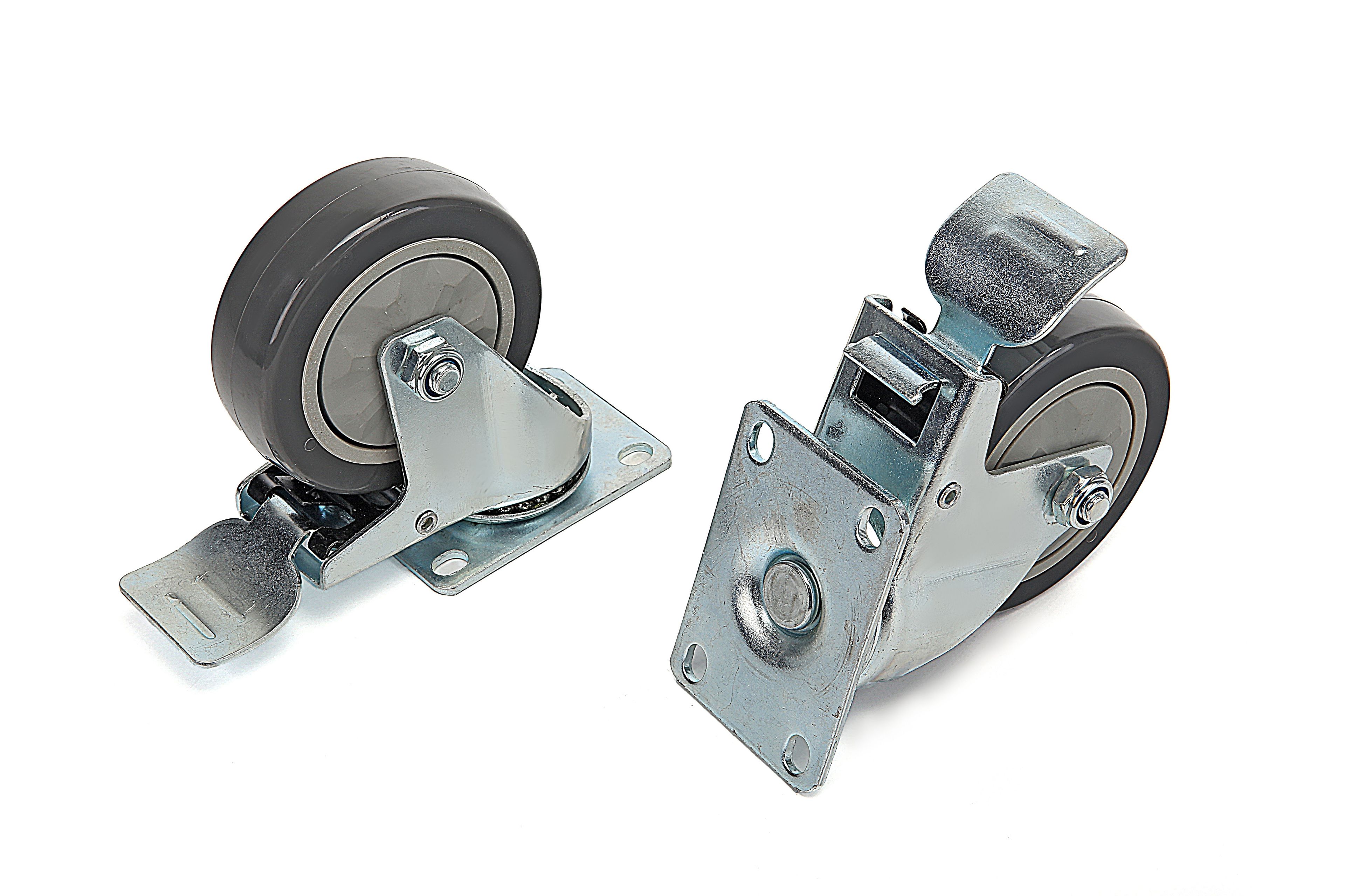 HBM Profi 100 mm Ruota Pivotante con Base e Freno 4 pezzi Image 2