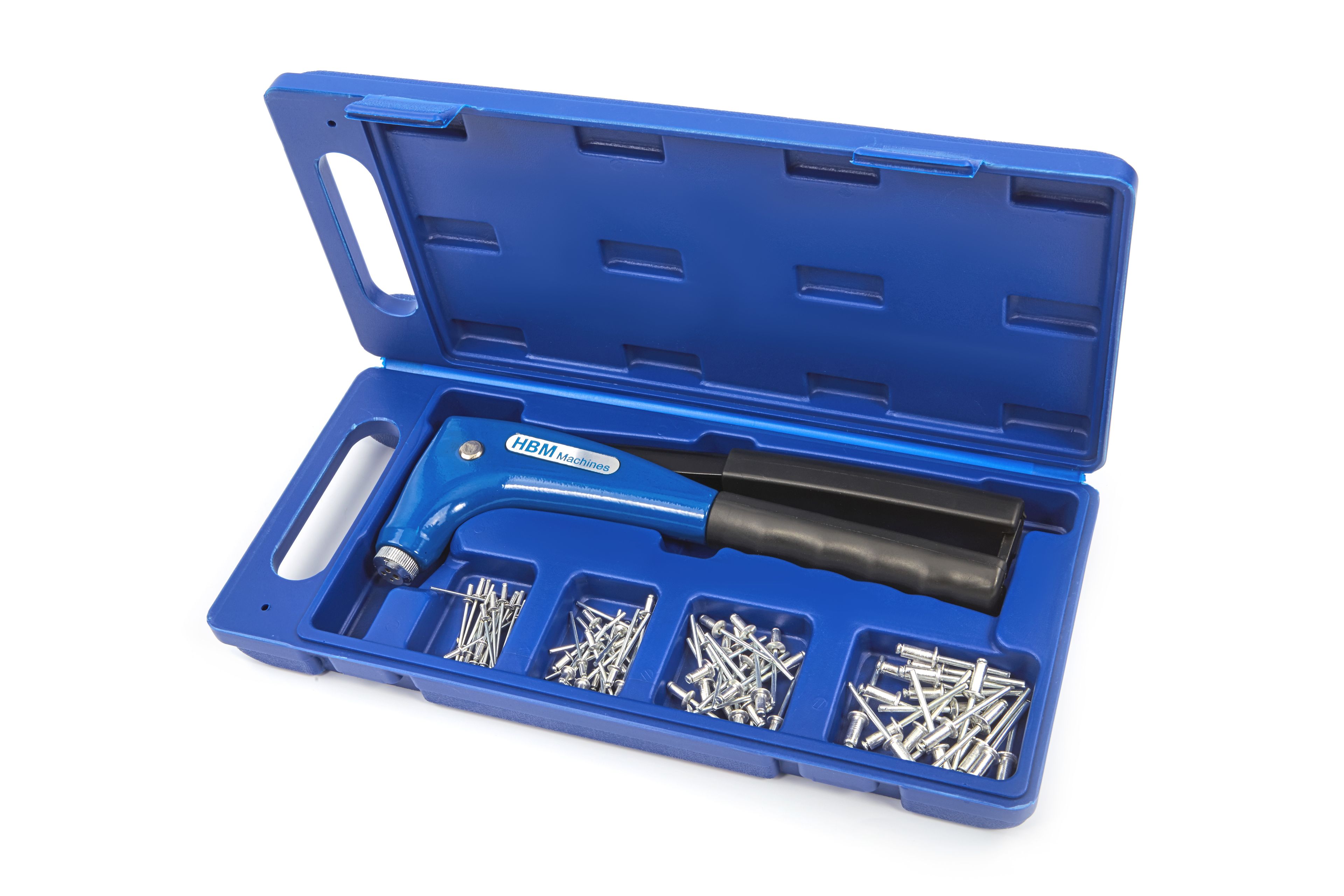 HBM Profi 81 Pezzi Pinza per Rivetti con beccuccio a regolazione rapida e Rivetti