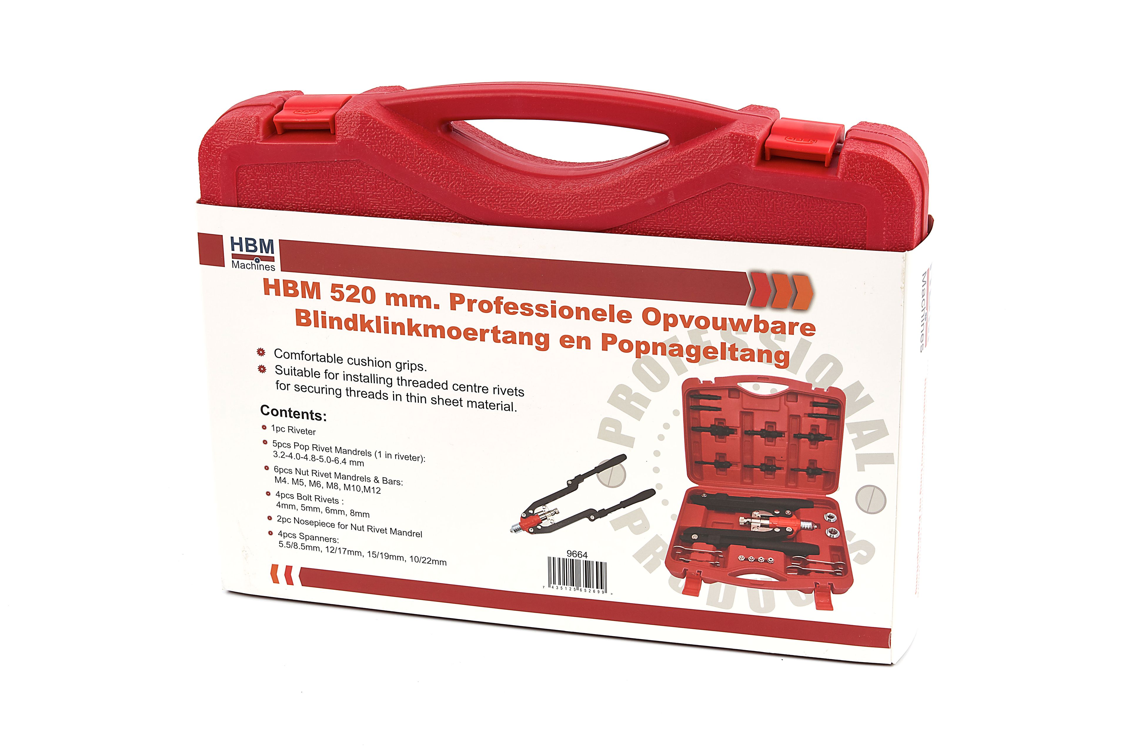 HBM 520 mm Professionele Opvouwbare Blindklinkmoertang en Popnageltang Image 9