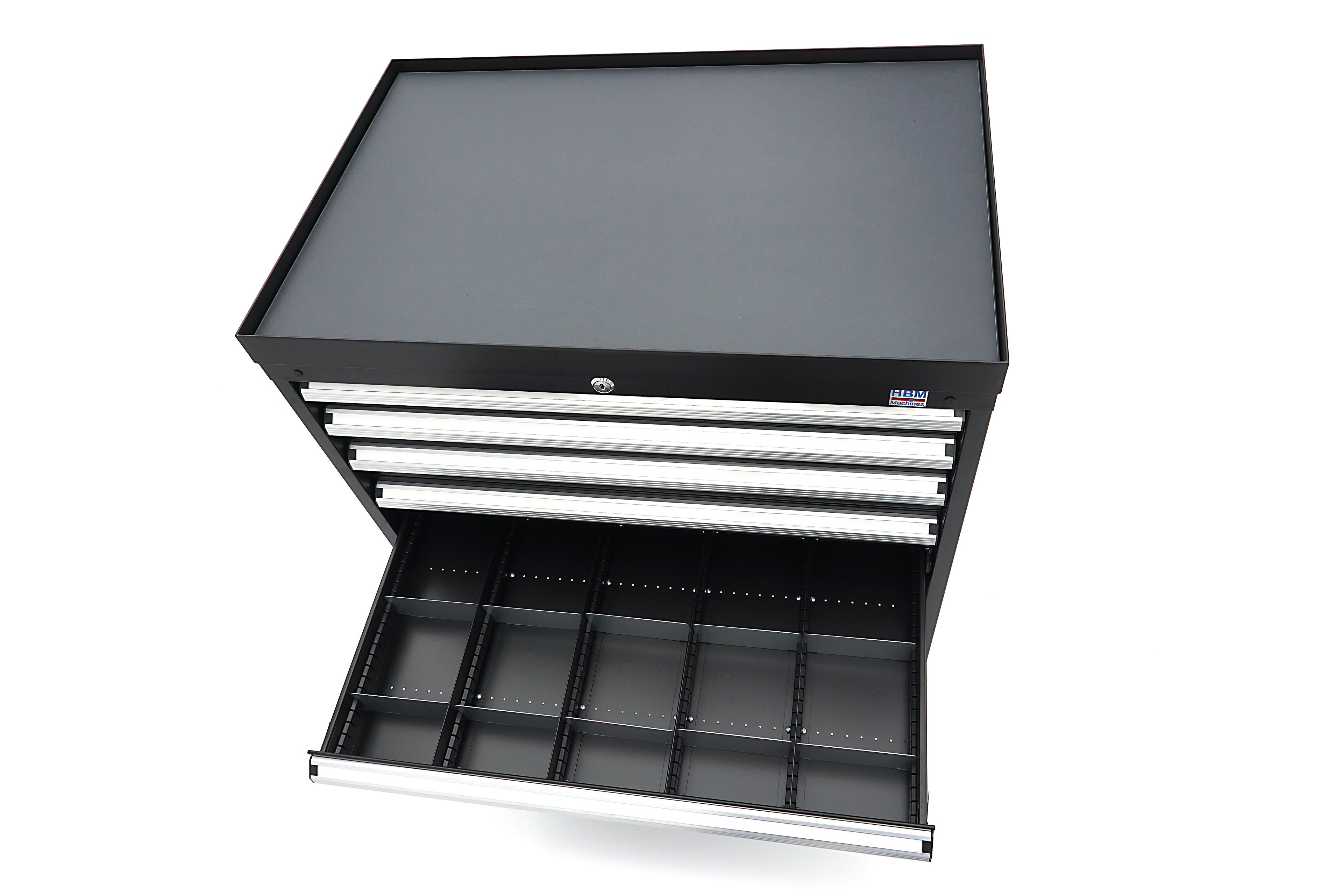HBM Profi-Werkzeugschrank mit 8 Schubladen / Schubladenschrank, 88 × 58 × 100 cm, schwarz Image 14