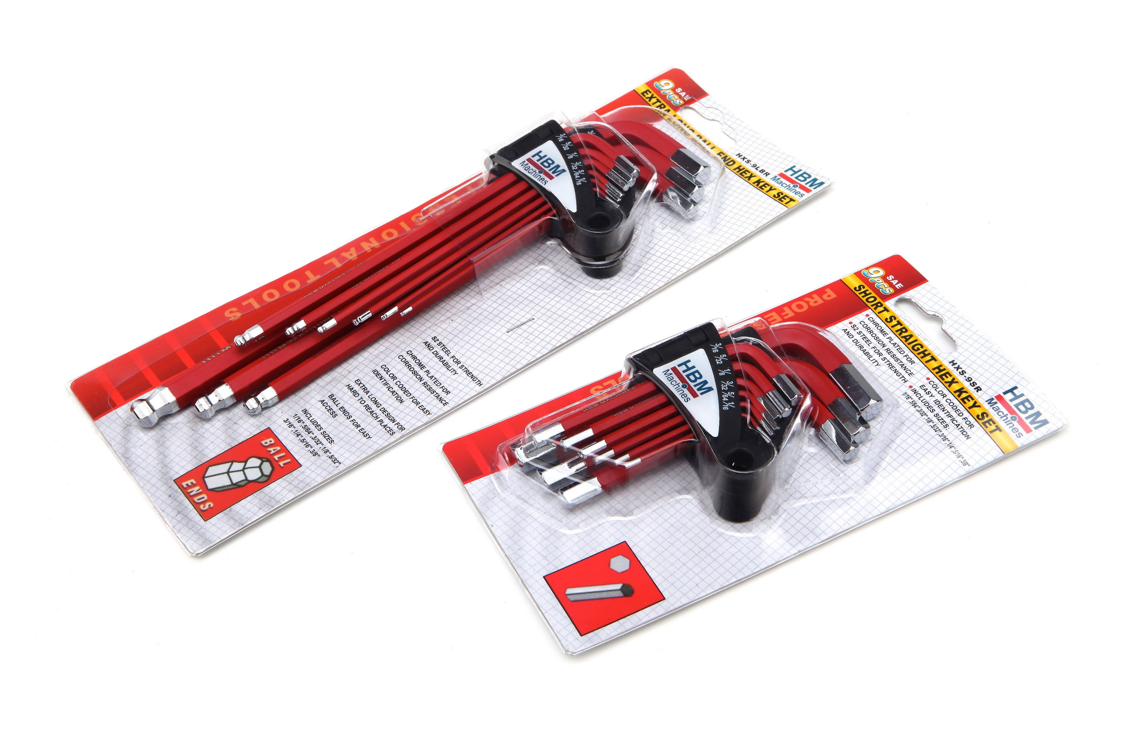 HBM 9 Delige Engelse Korte Inbussleutel Set Image 3