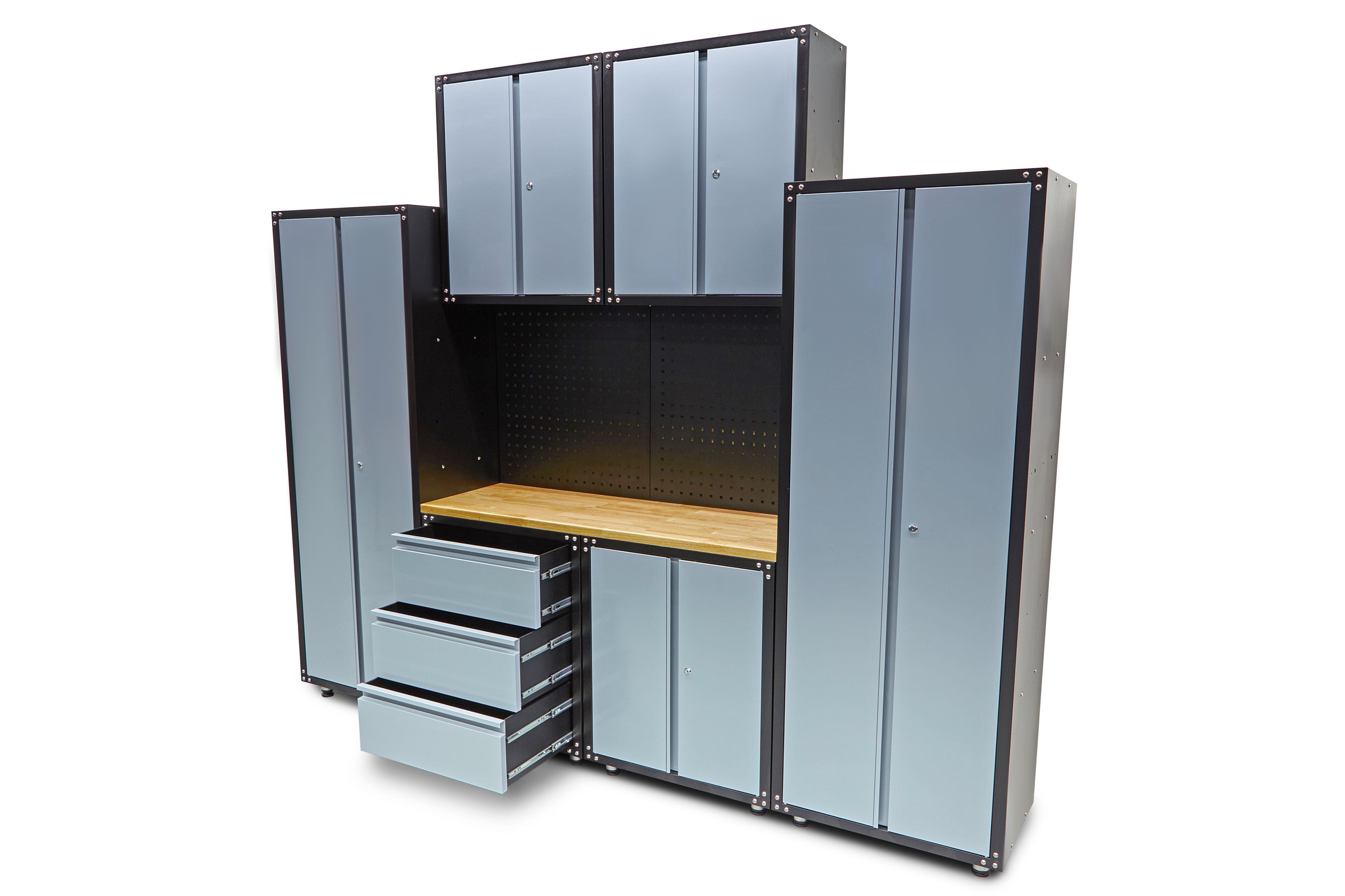 HBM premium werkplaatssysteem, 9-delig, grijs Image 10