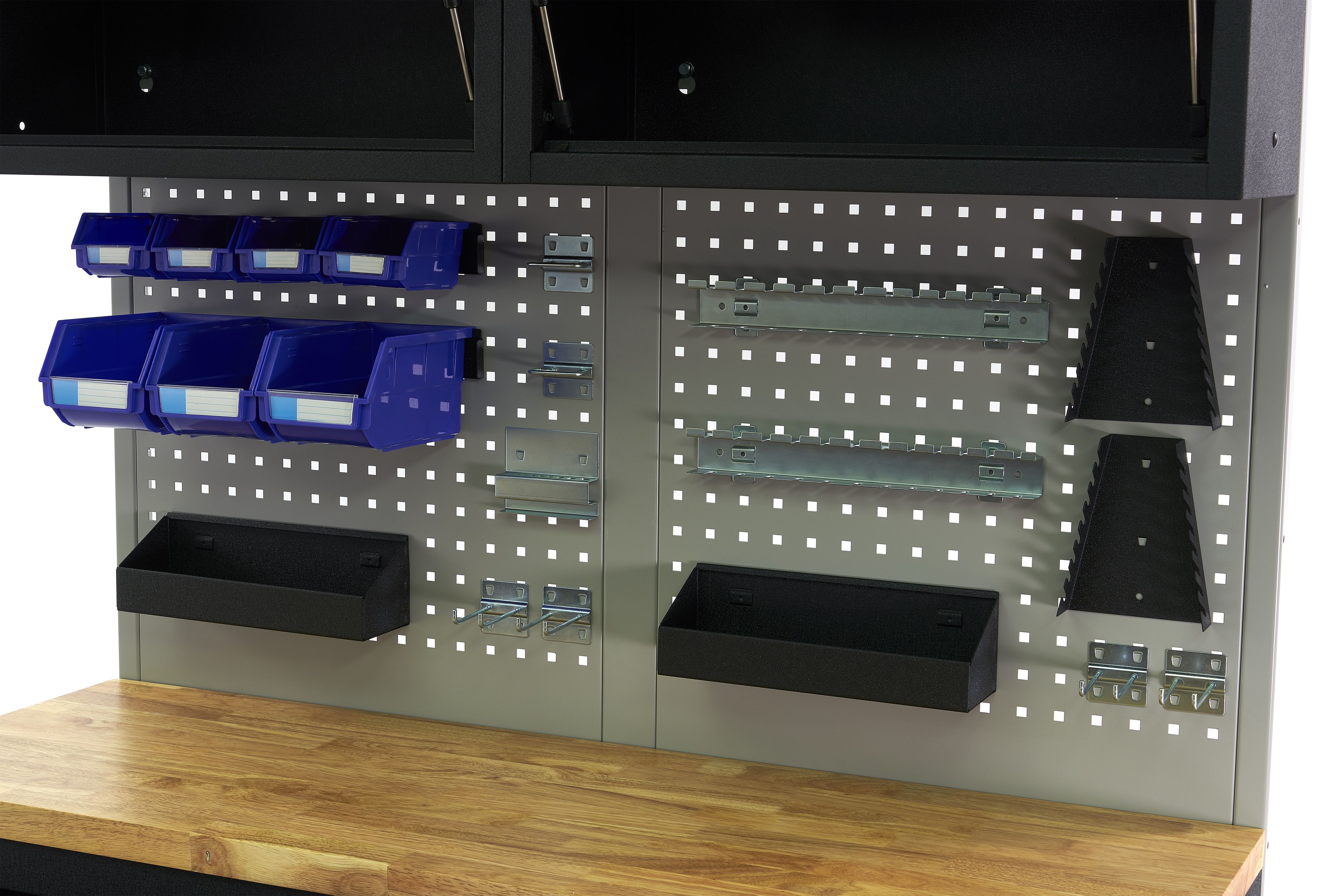 HBM werkbank 136 cm verrijdbaar met 7 laden, deur en kastenwand, inclusief accessoires, grijs Image 9