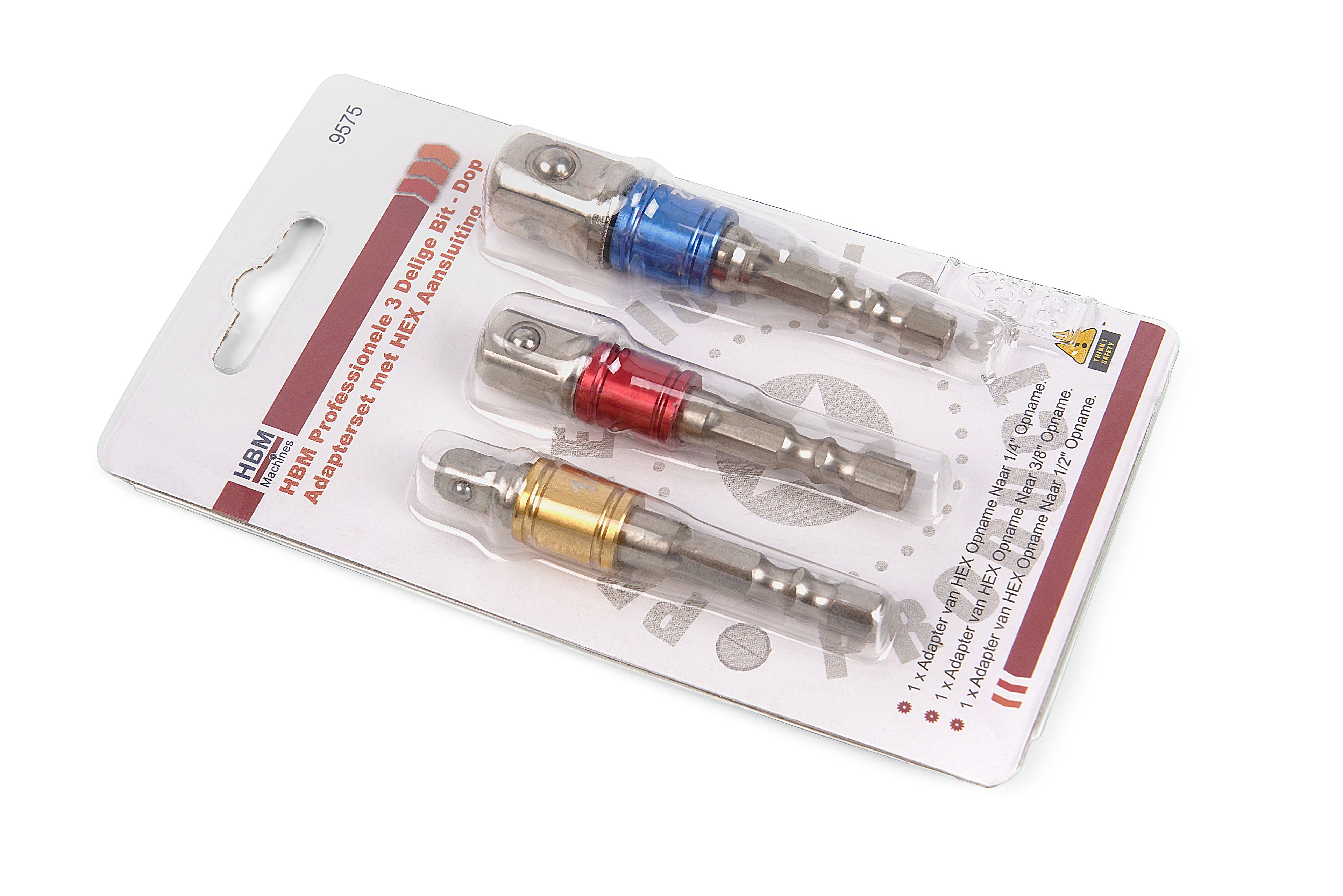 HBM Professional 3 Stück Bit - Cap Adapter Set mit HEX Anschluss Image 2