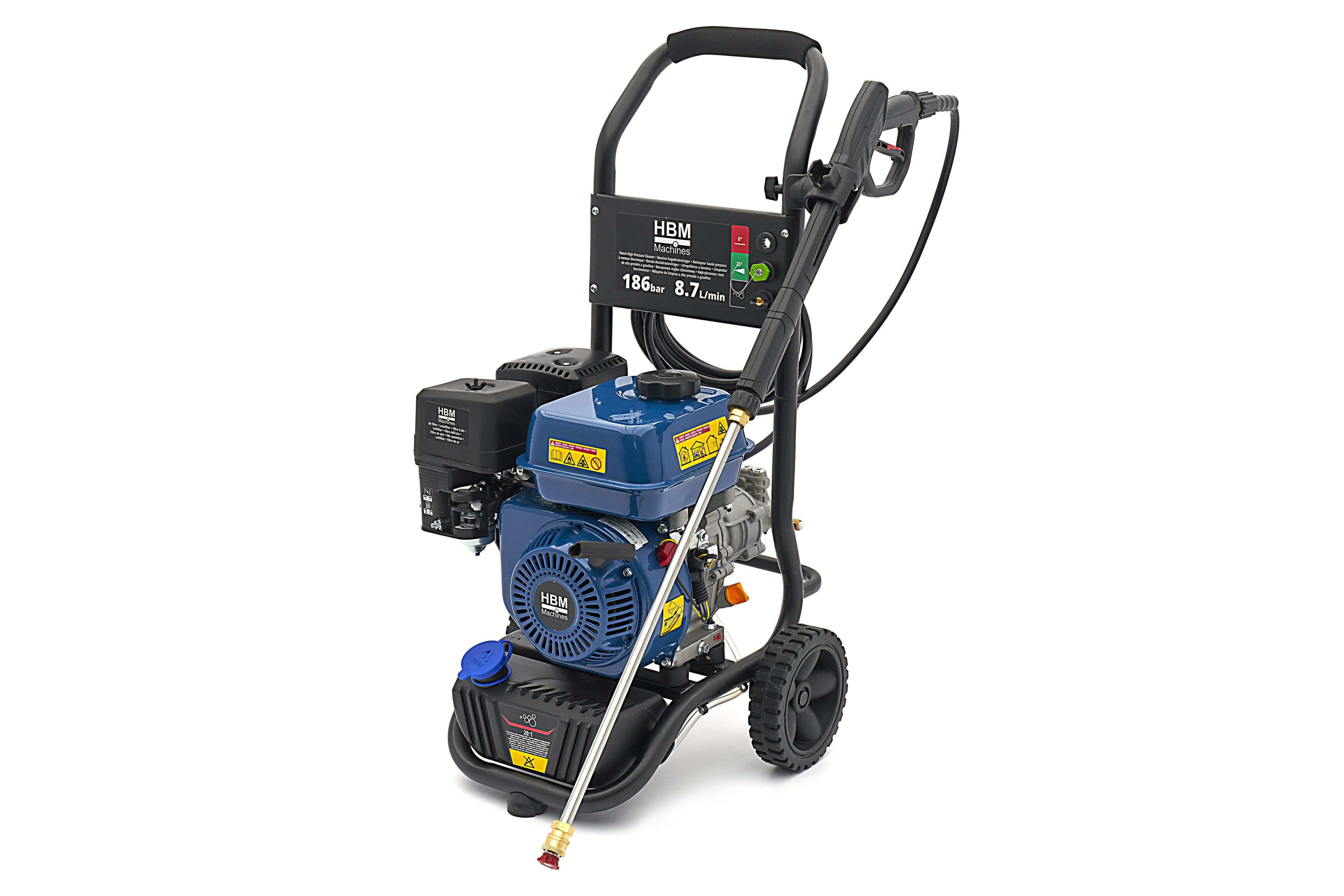 HBM benzine hogedrukreiniger 186 bar 8,7L/min 196cc Image 3
