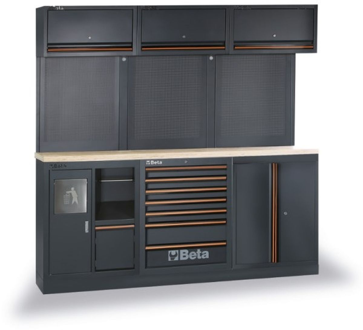 Beta equipamiento de taller, encimera de madera contrachapada, 157 piezas, C45PRO 2.0 AW/157UT