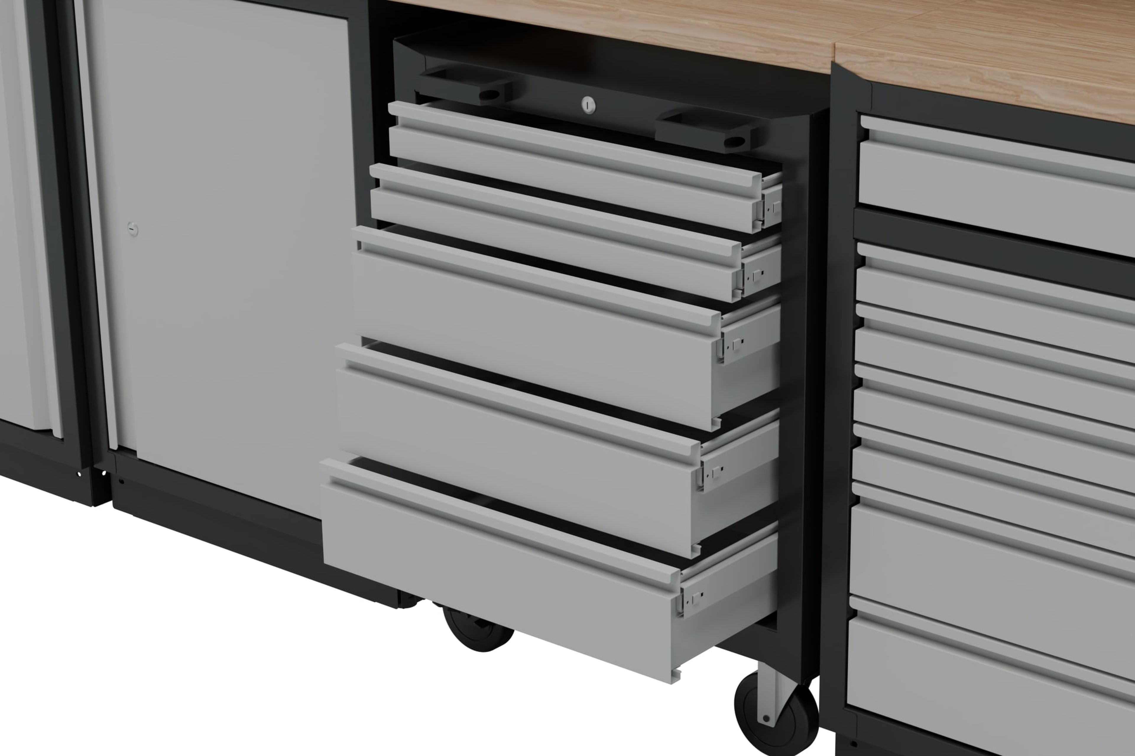 HBM modulair werkplaatssysteem 13-delig, zwart, grijs Image 6