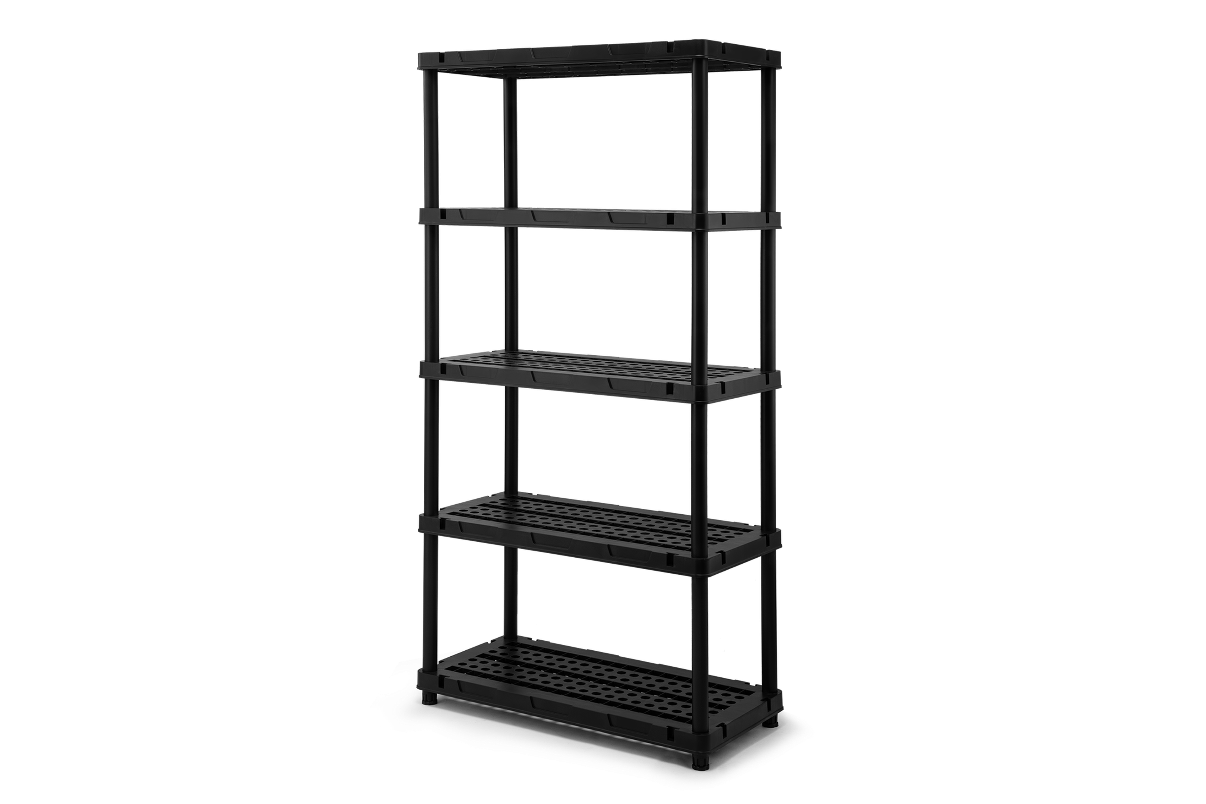 HBM kunststof stellingkast 5 x 75 kg, met kliksysteem, zwart