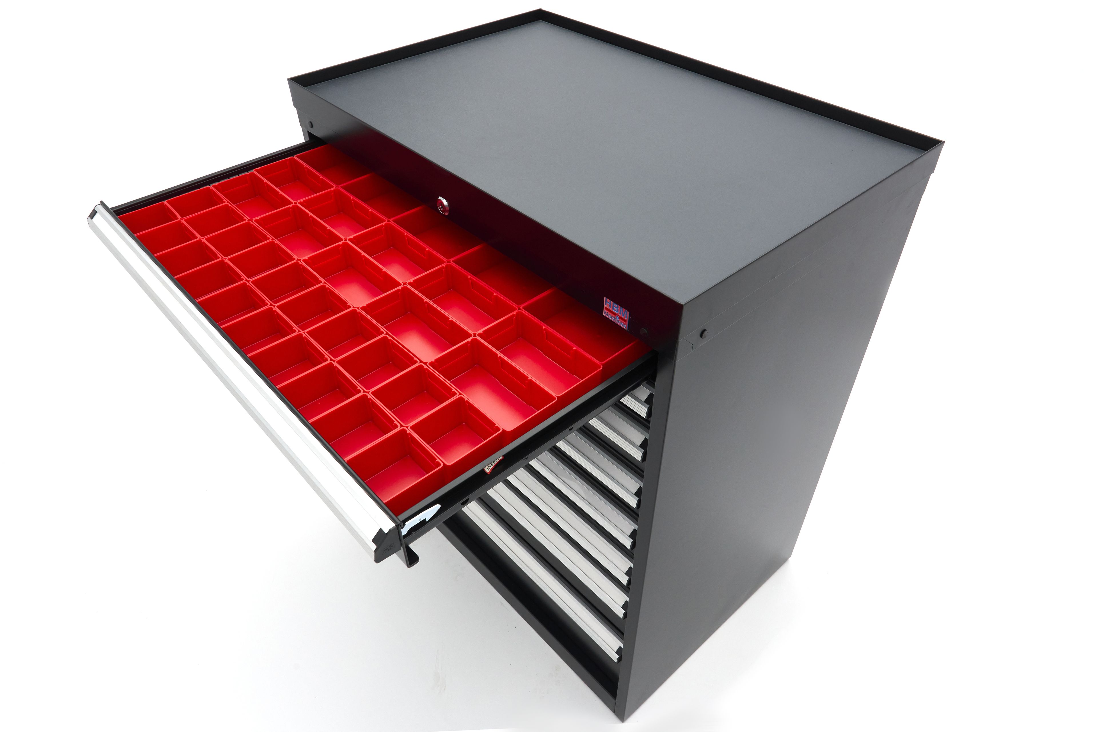 HBM Profi-Werkzeugschrank mit 8 Schubladen / Schubladenschrank, 88 × 58 × 100 cm, schwarz Image 6