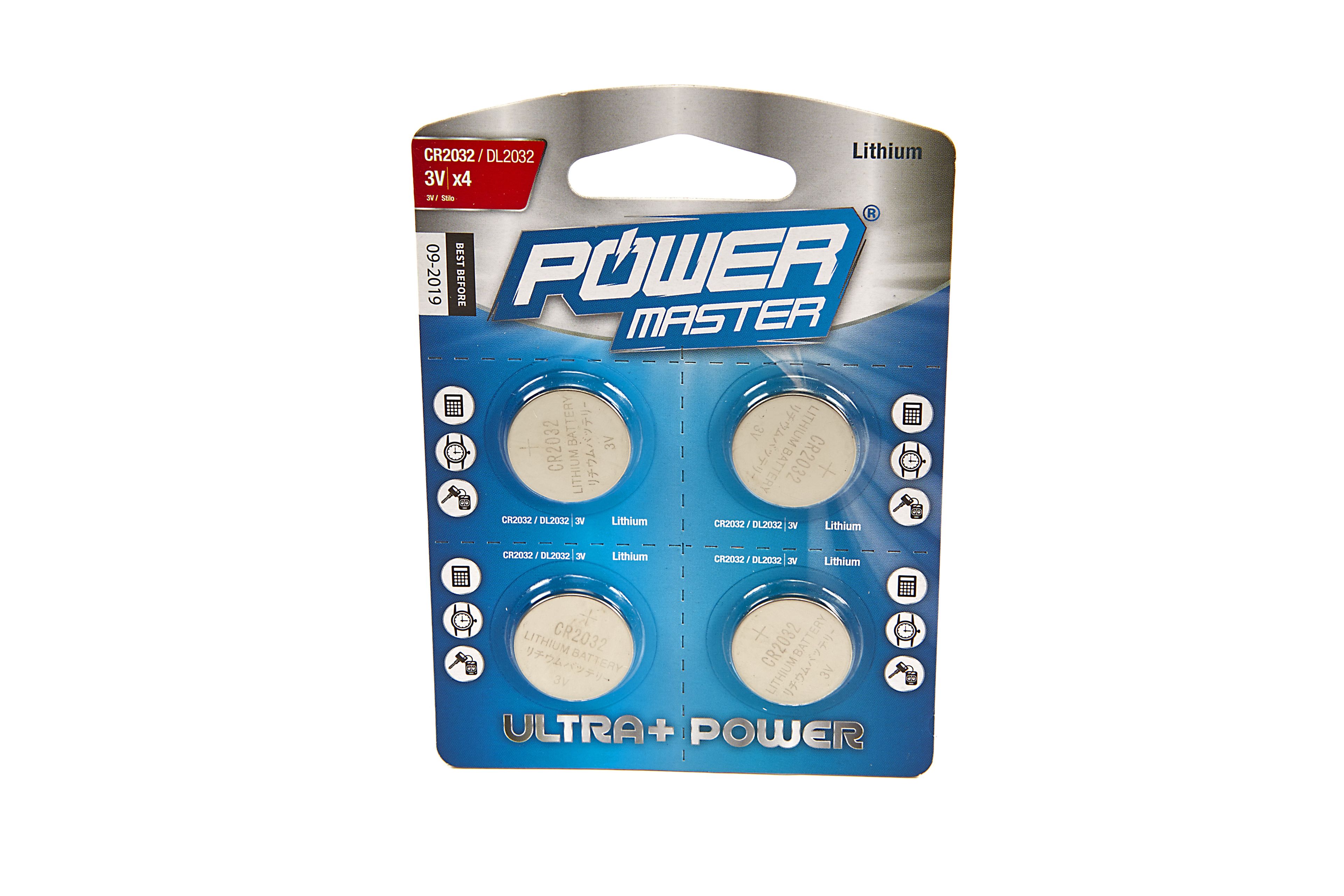 Pile bouton au lithium Silverline CR2032 - 4 pièces