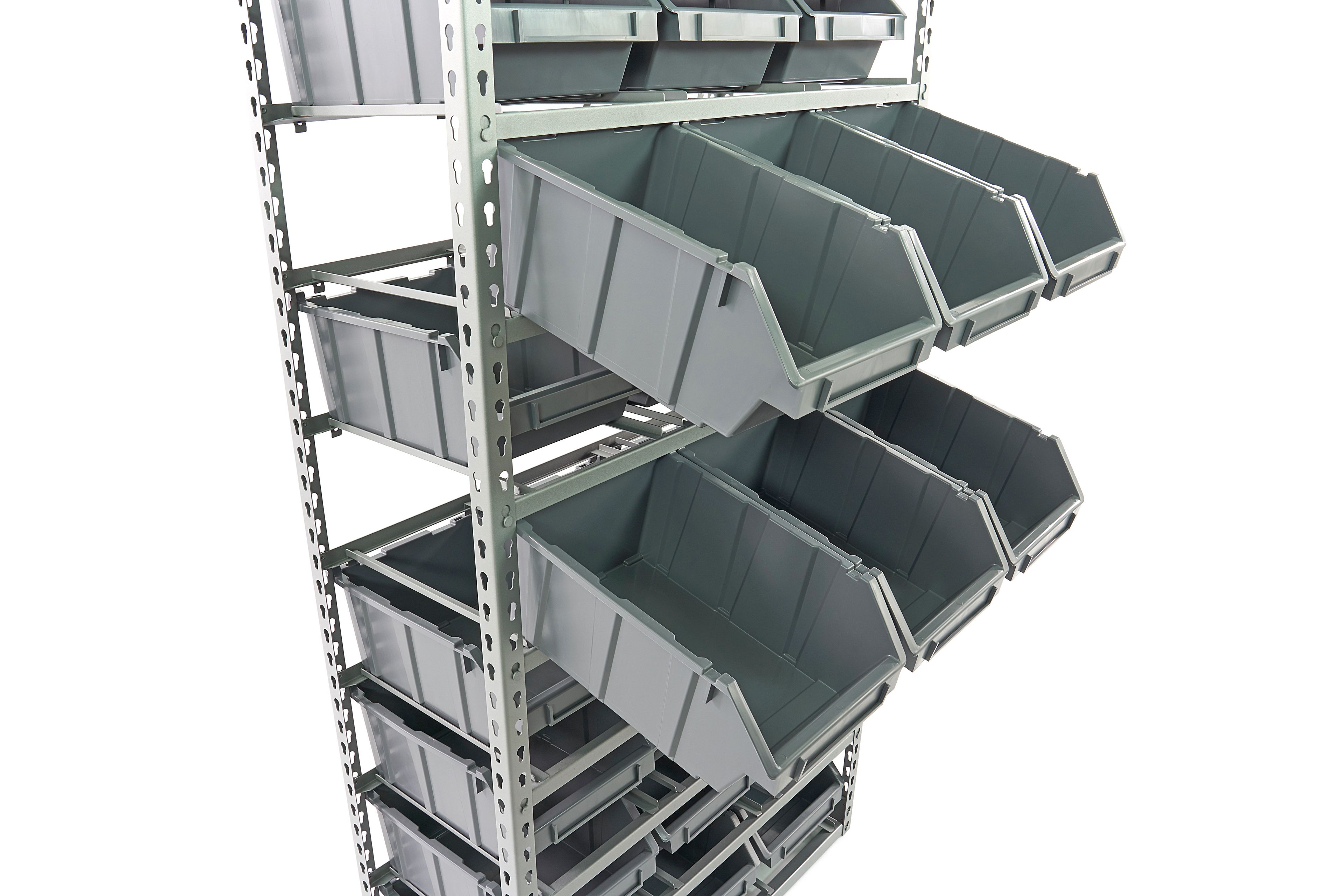 HBM Armario de contenedores, sistema de almacenamiento, estante con 24 cajas de almacenamiento Image 7