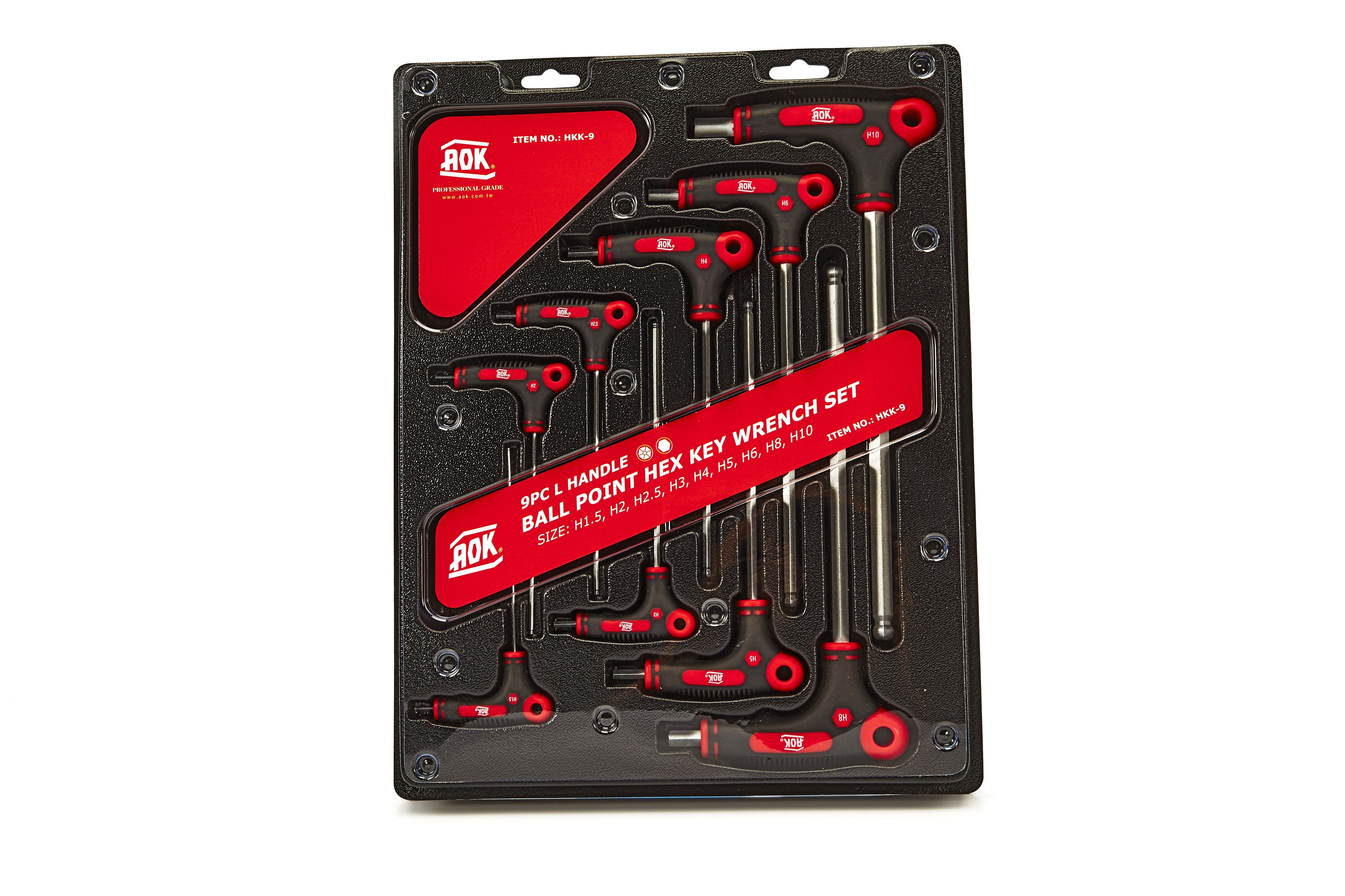 AOK Set di chiavi esagonali T da 9 pezzi professionale Metrico Image 2