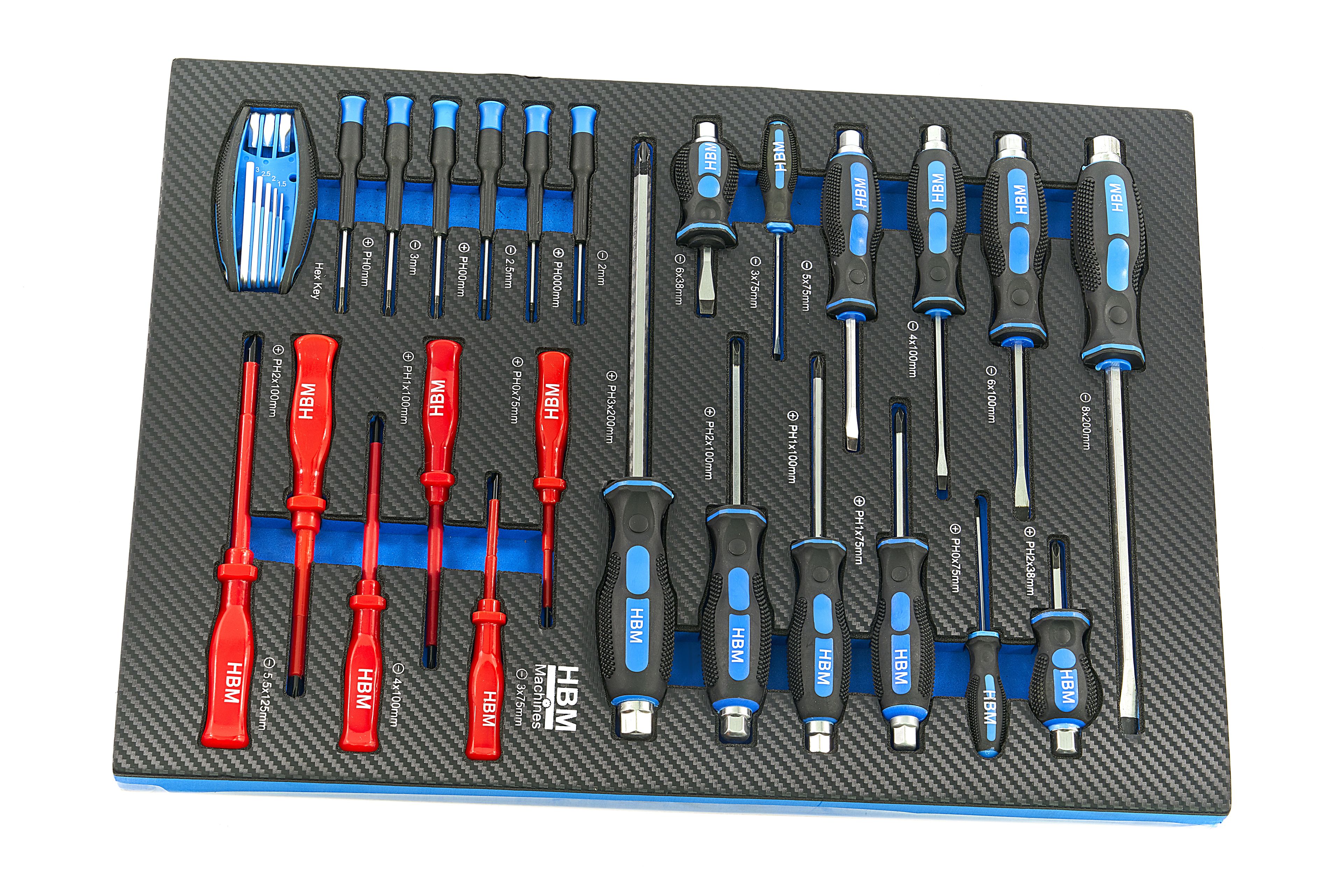 HBM 154-tlg. Premium-Werkzeugsatz für Werkzeugwagen - BLAU Image 6