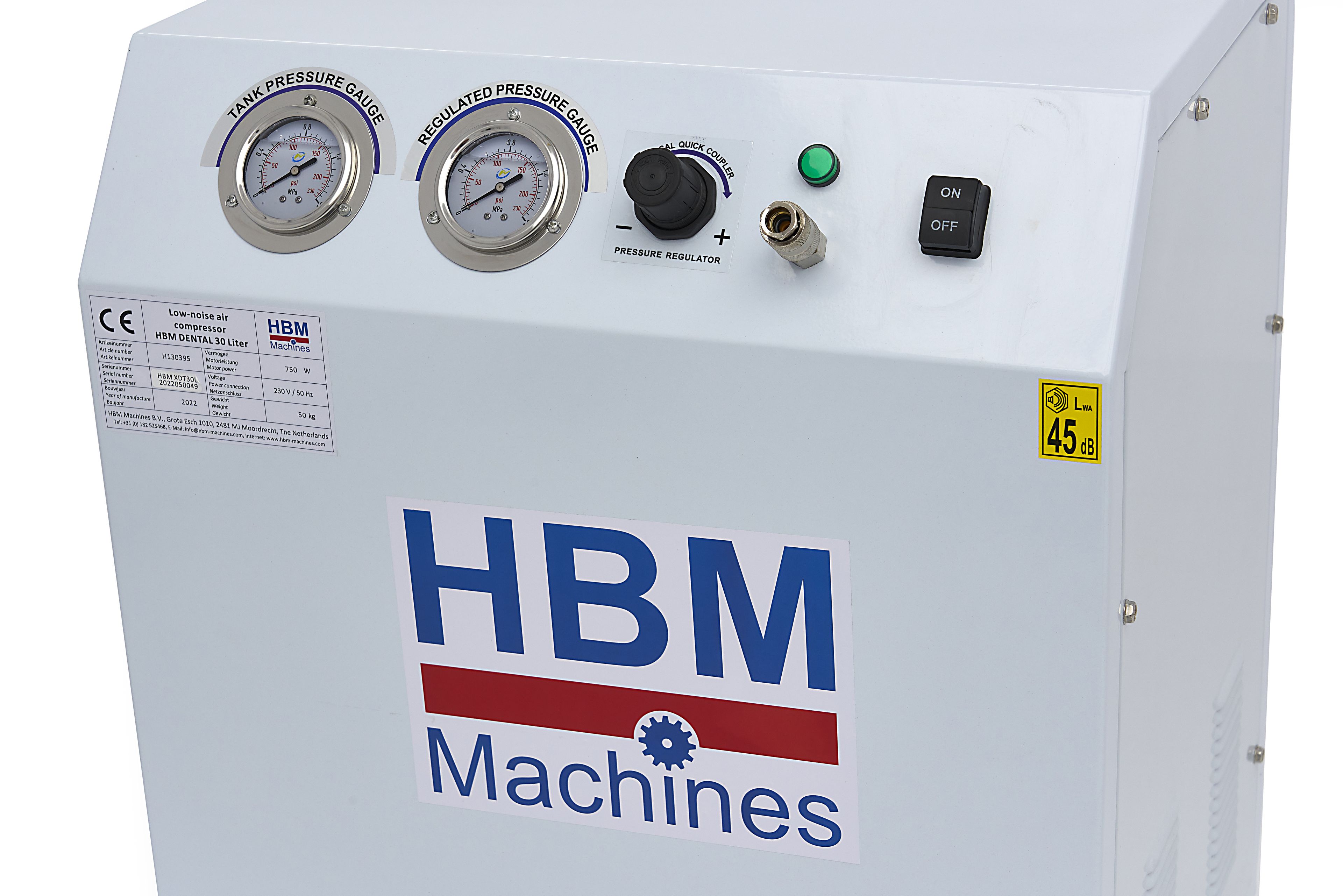 HBM low noise compressor 750 Watt 30 liter model 2 Image 2
