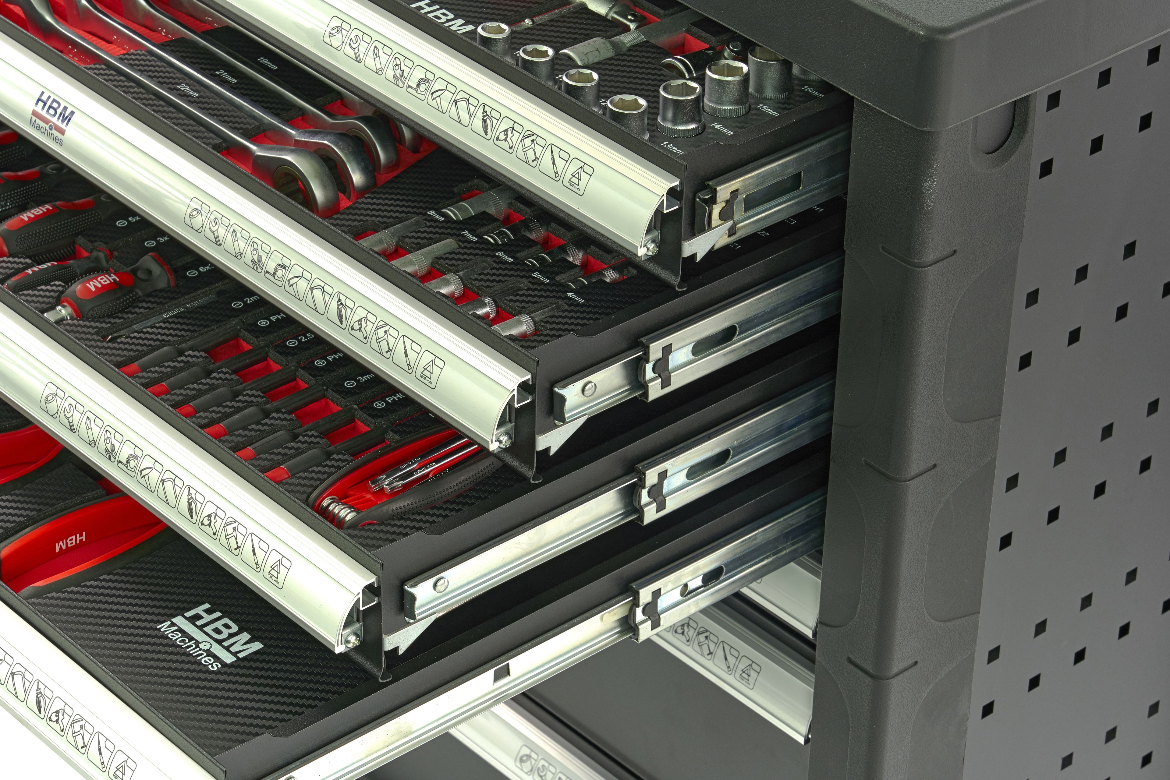HBM gevulde gereedschapswagen 154-delig, zwart Image 4