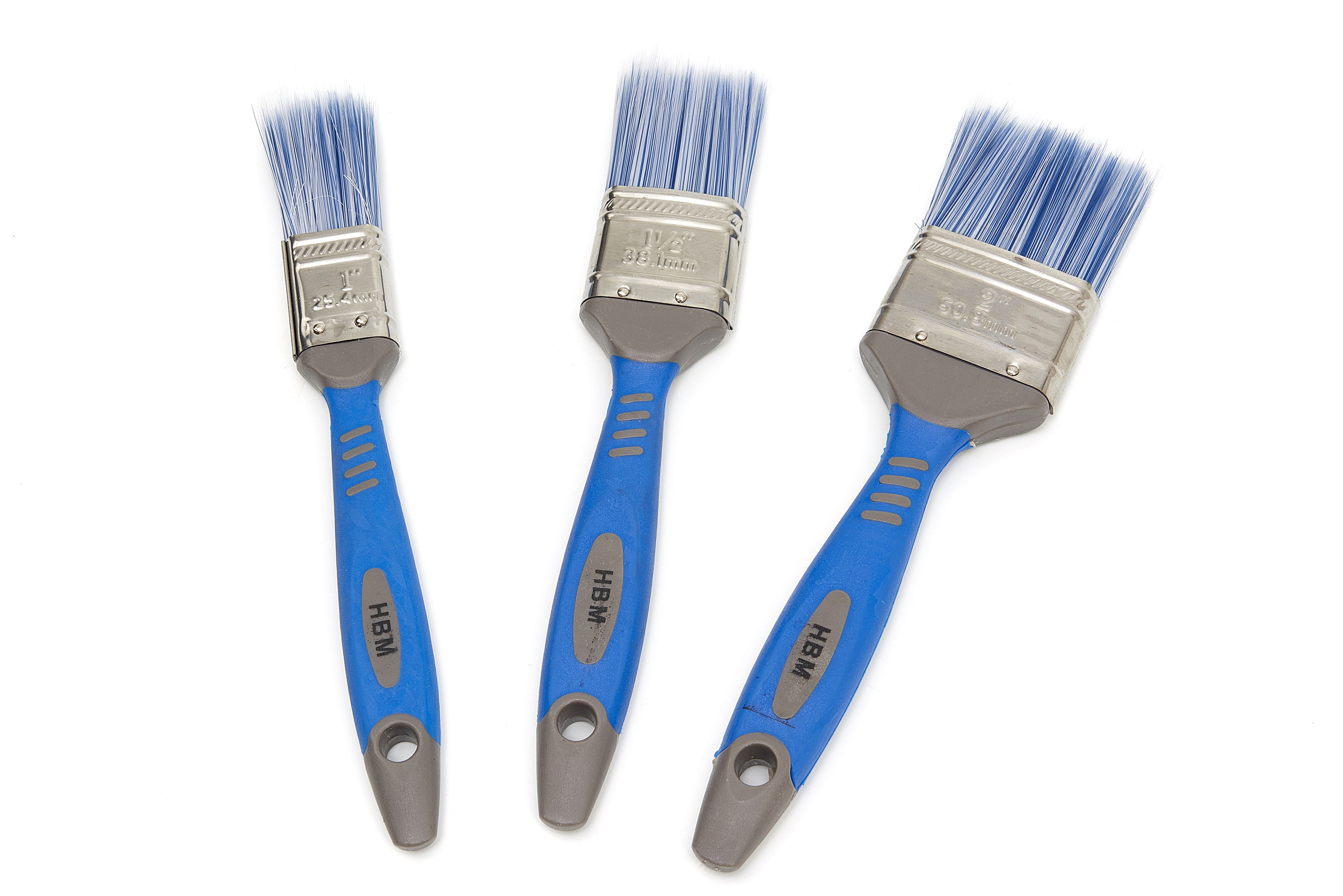 HBM  3 Delige Hoogwaardige Synthetische Verfkwasten Set