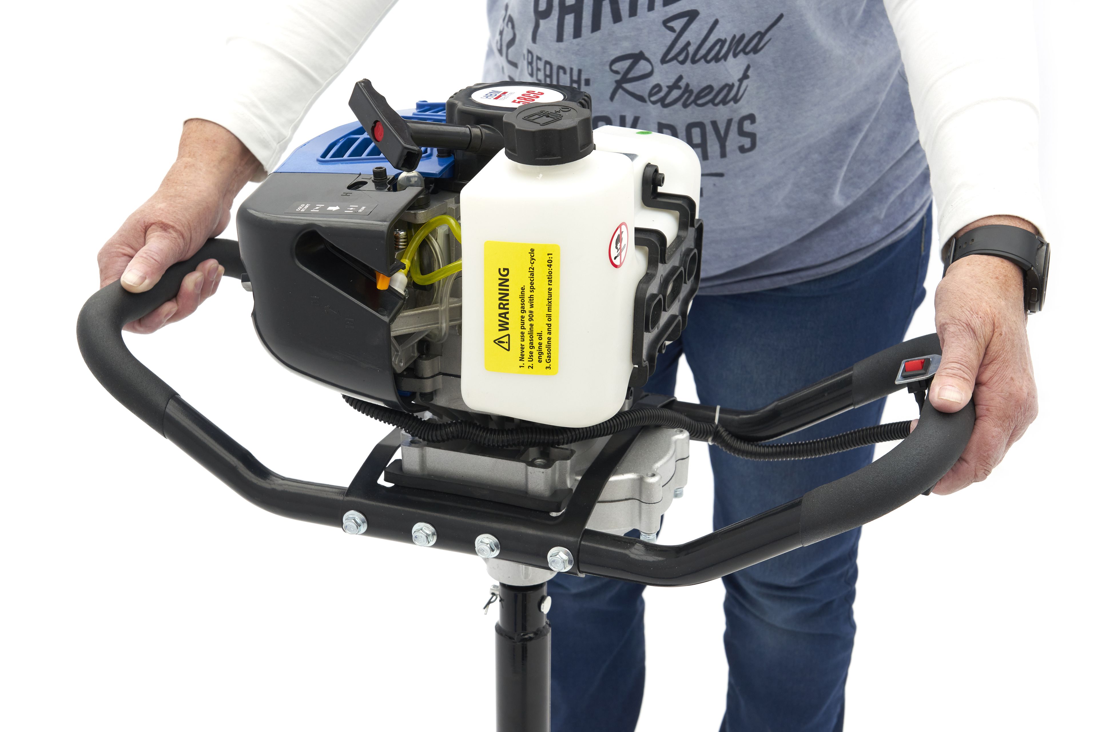 HBM 58 cc Professional Erdbohrer mit Benzinmotor - inklusive 3 Bohrer 100 / 150 / 200 mm. Image 17