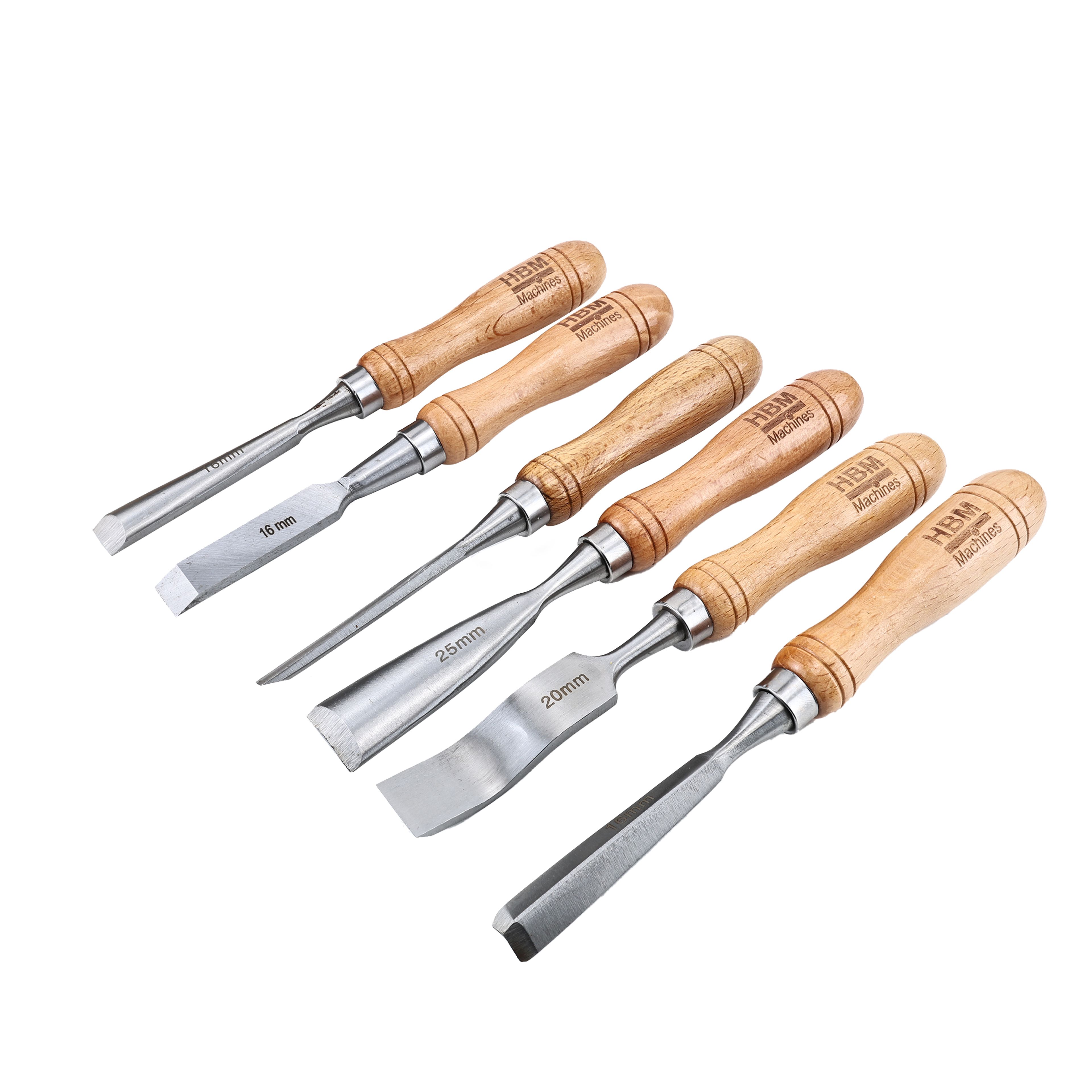 HBM gutsenset, steekbeitelset, houten hamer, 220 mm 7-delig Image 2