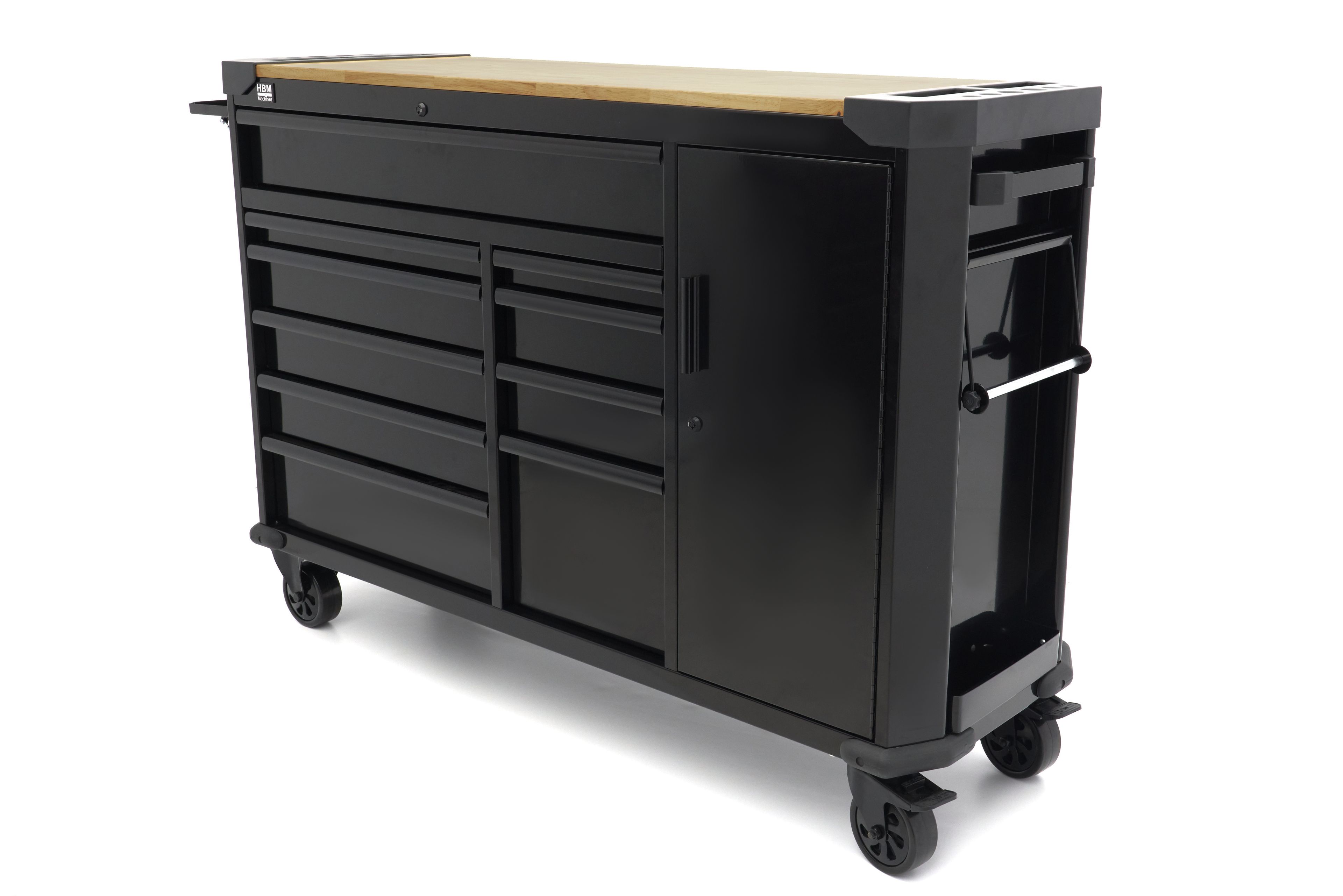 HBM Werkstattwagen 10 Schubladen 147 cm Schwarz Image 2