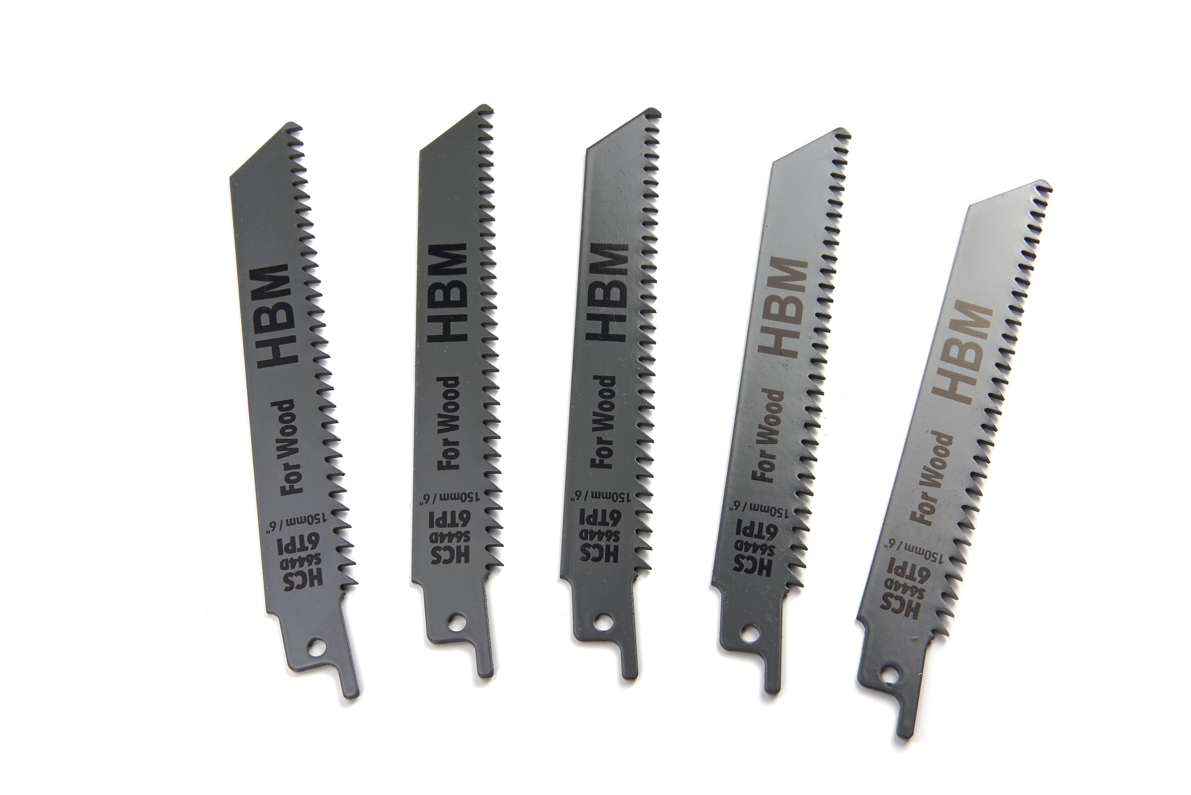 HBM Jeu de lames de scie à guichet 6 TPI pour le bois 5 pièces 150 mm Image 2