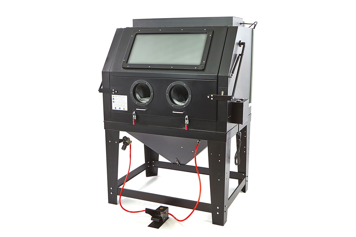 HBM SBC 990 cabina de chorreado con extracción, negro mate
