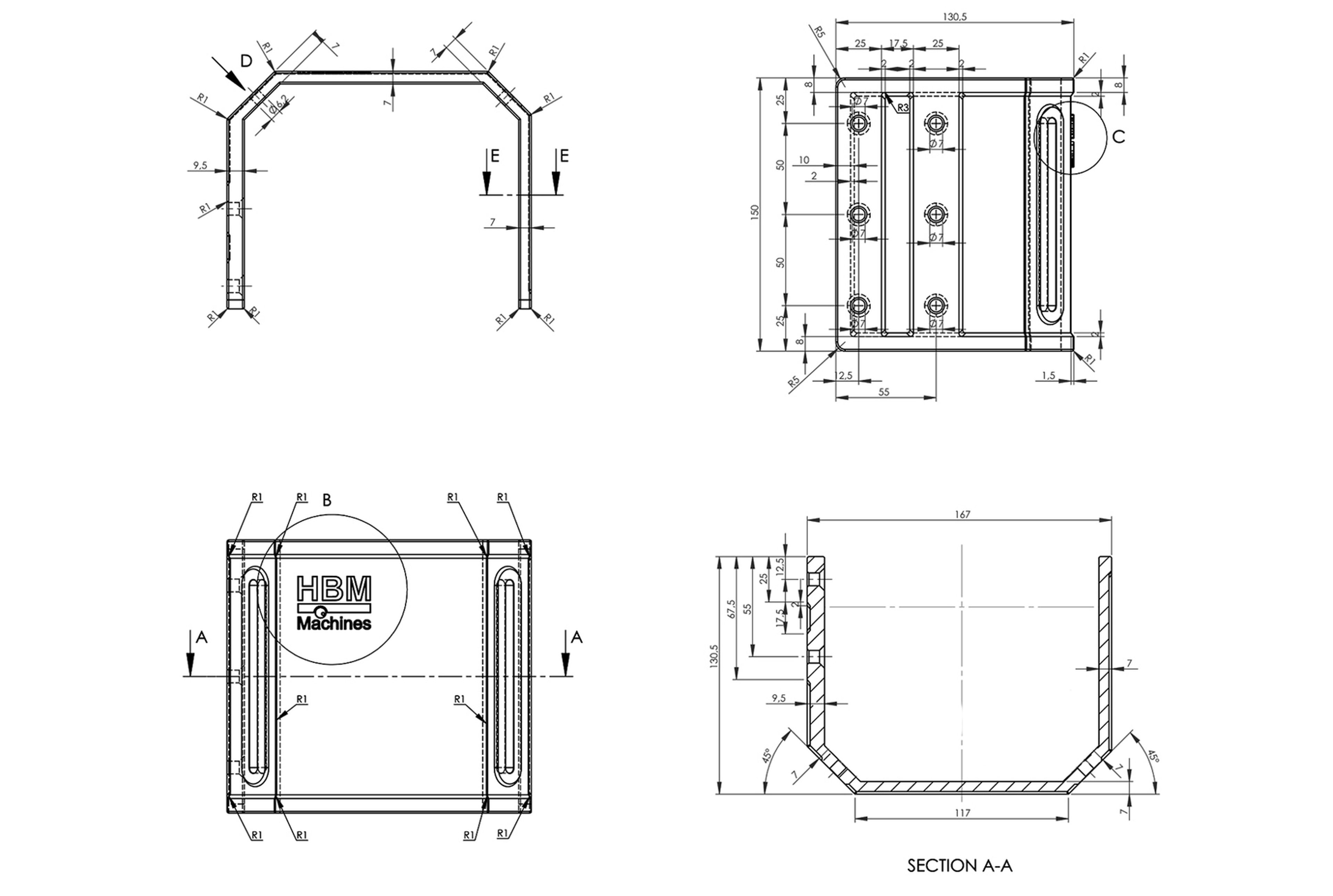 HBM Carters de protection pour perceuse / fraiseuse 16,7 cm Image 6
