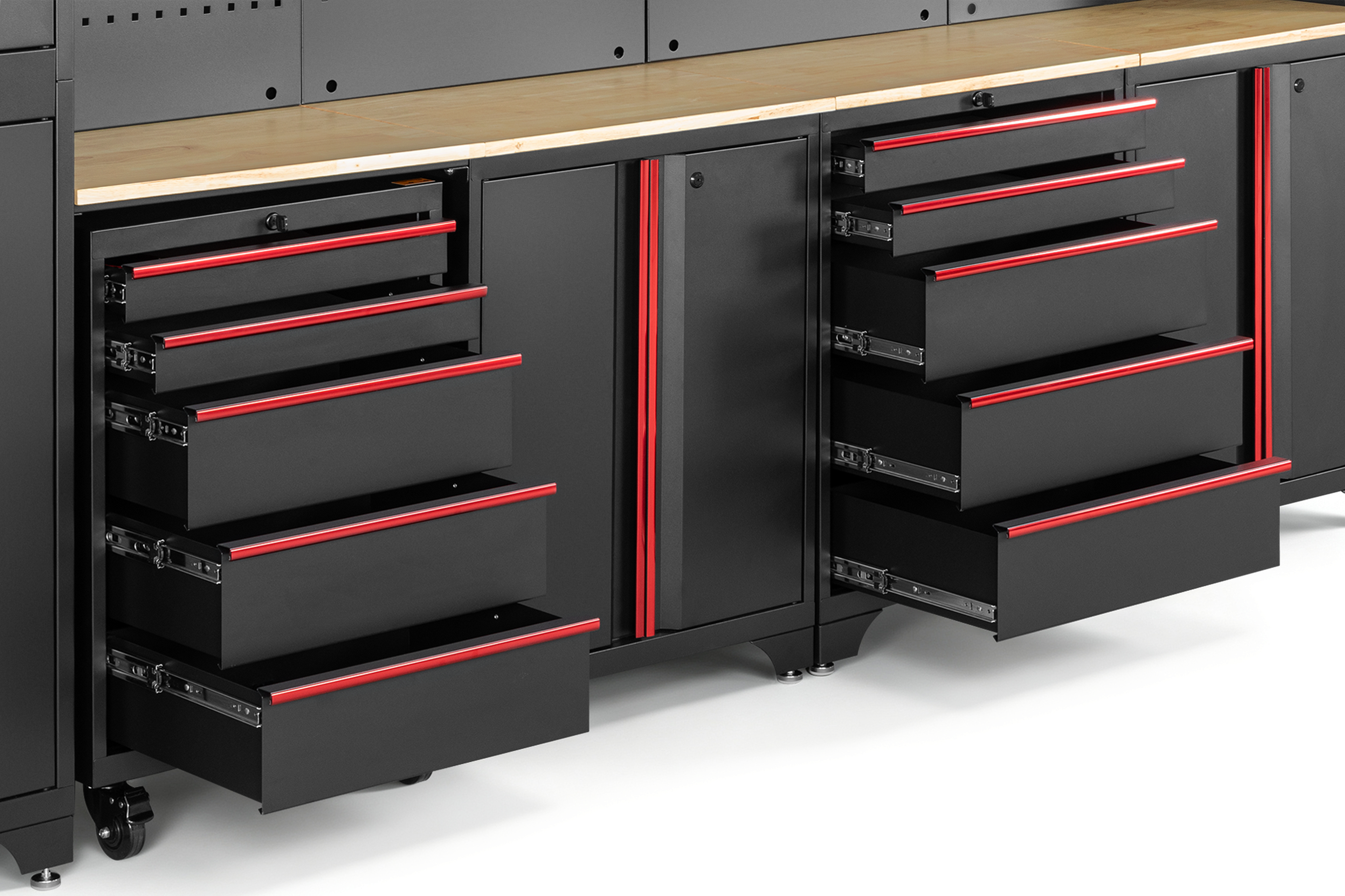 HBM modulair werkplaatssysteem 12-delig, zwart rood Image 11