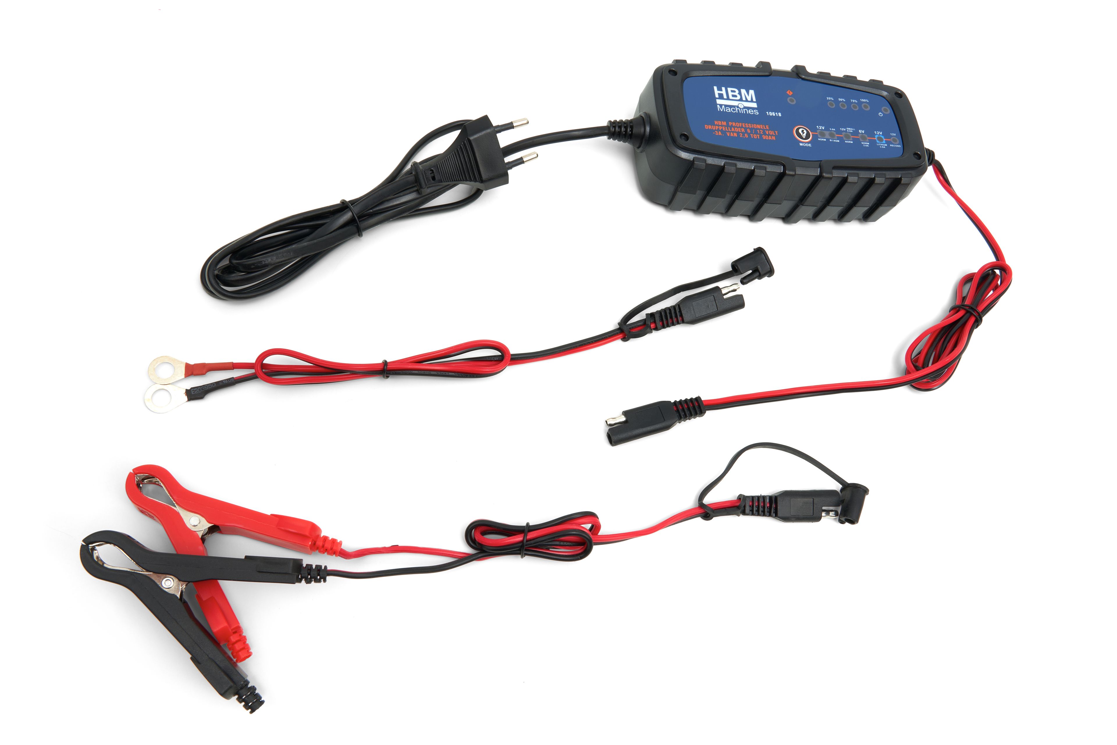 HBM Chargeur d'entretien professionnel HBM 6/12 Volts – 3A. De 2,6 à 90AH