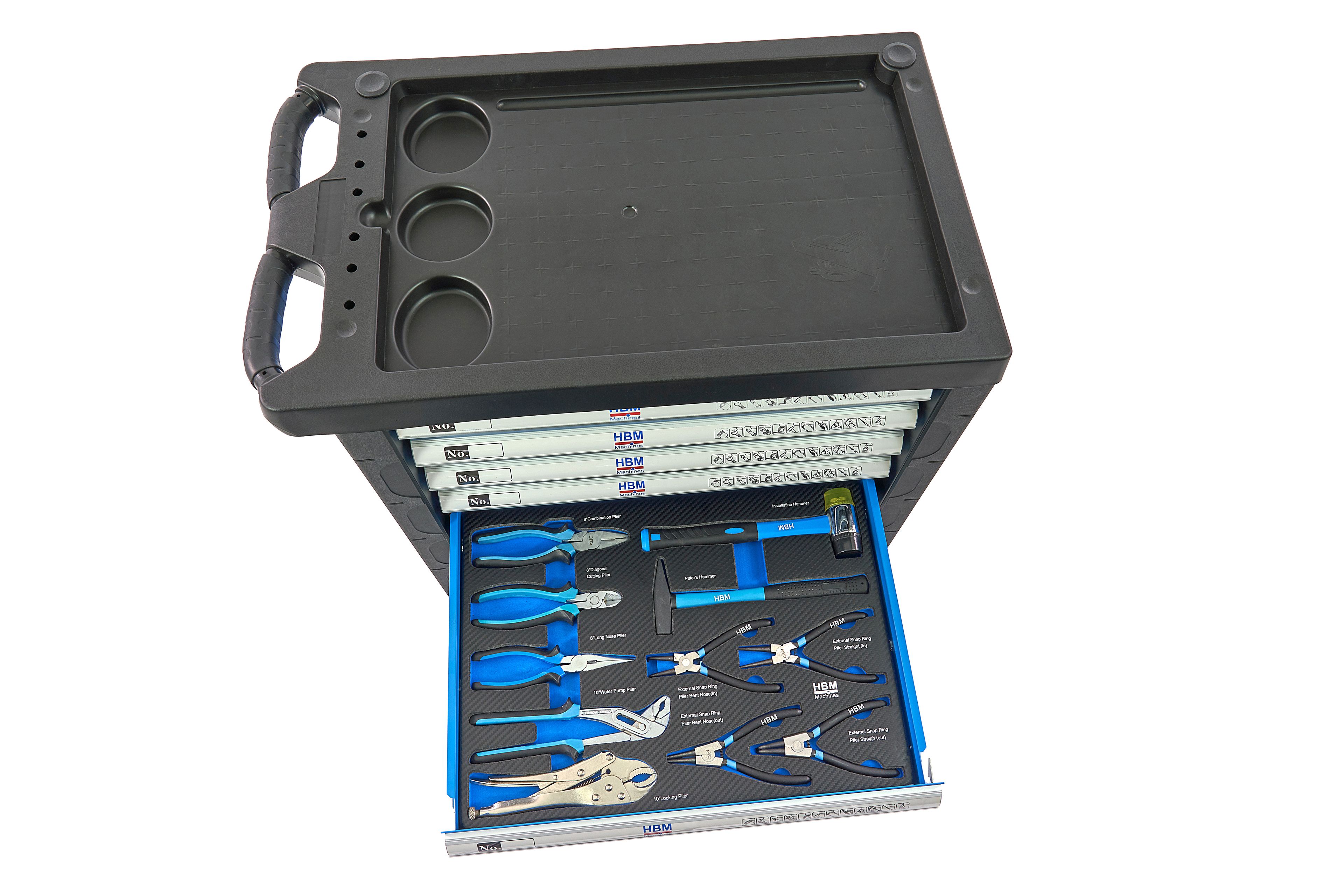 HBM servante à outils garnie 196 pièces, bleu Image 11