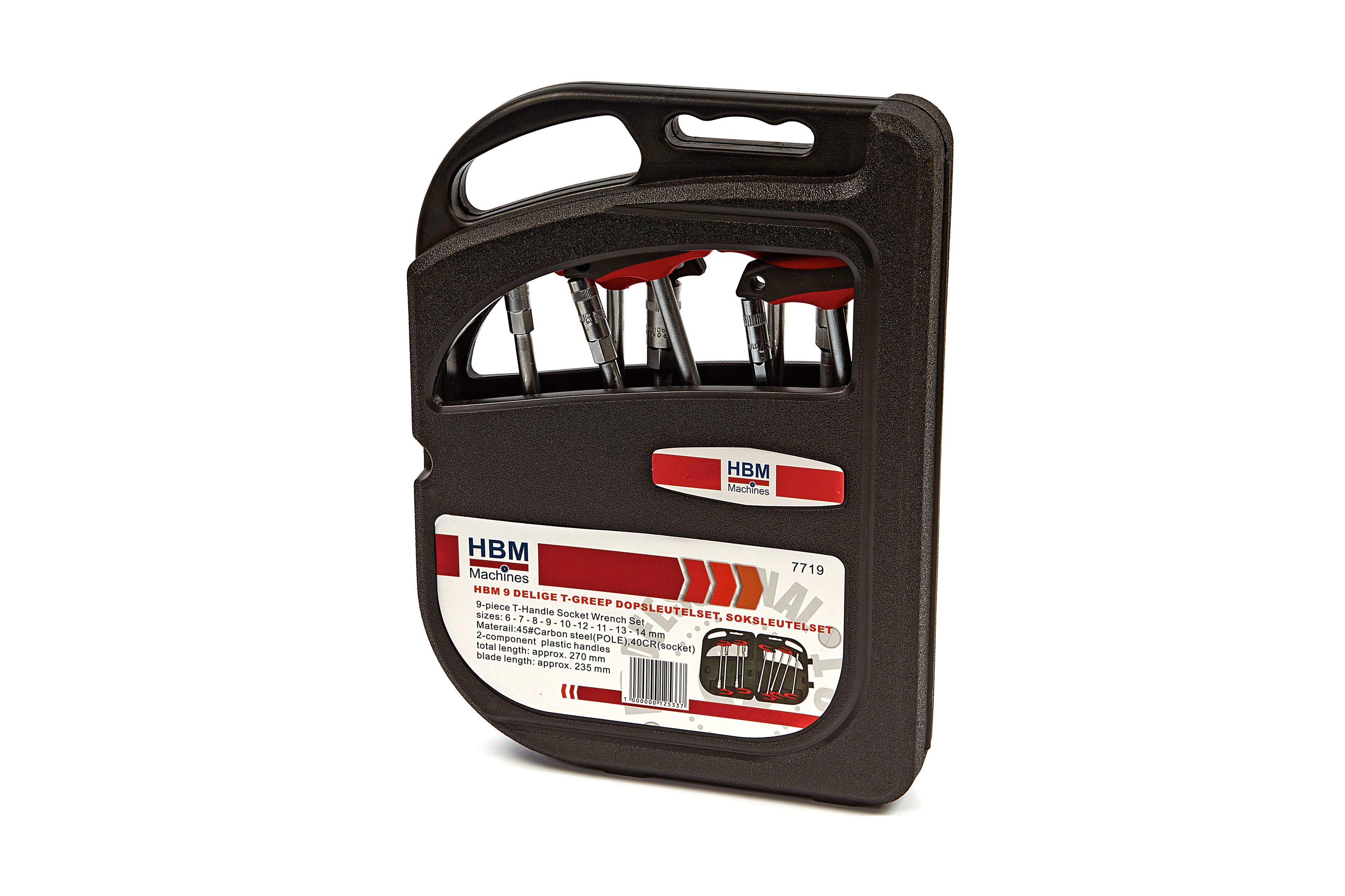 HBM Jeu de clés à douilles à manche en T de 9 pièces Image 4