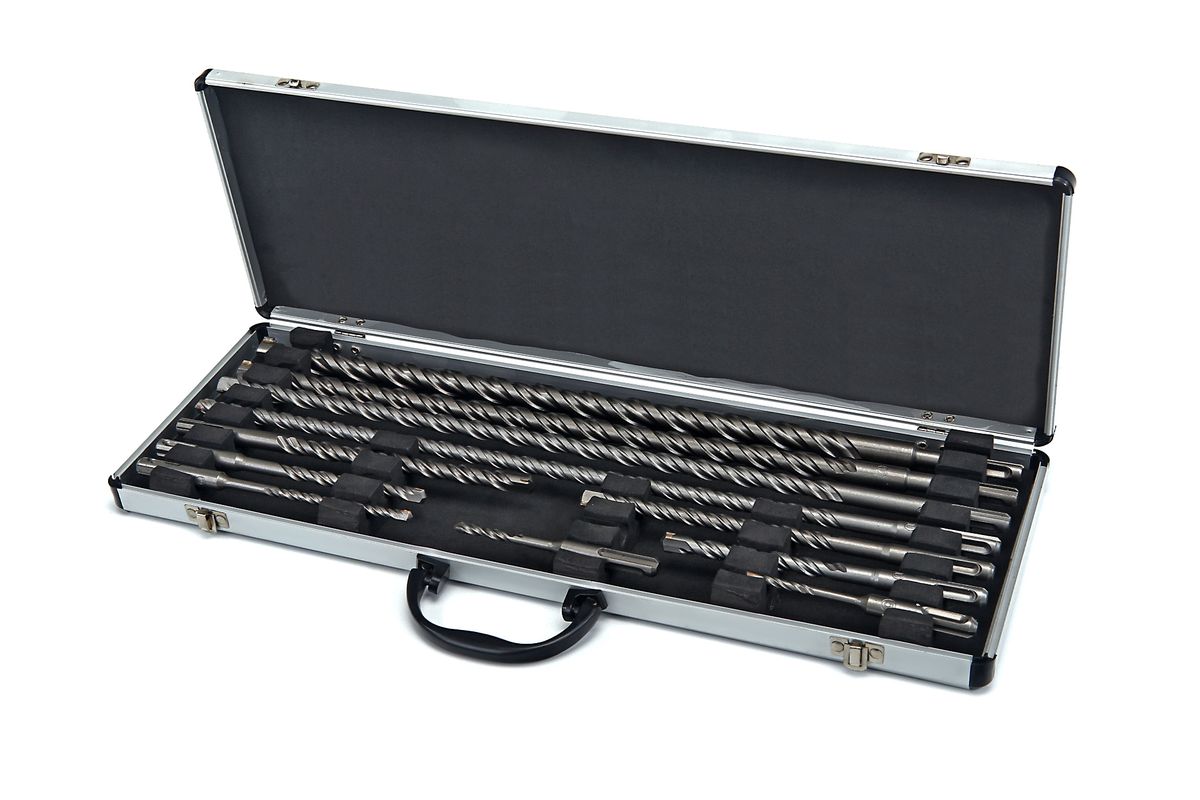 HBM Juego de brocas SDS de 11 piezas en caja de aluminio