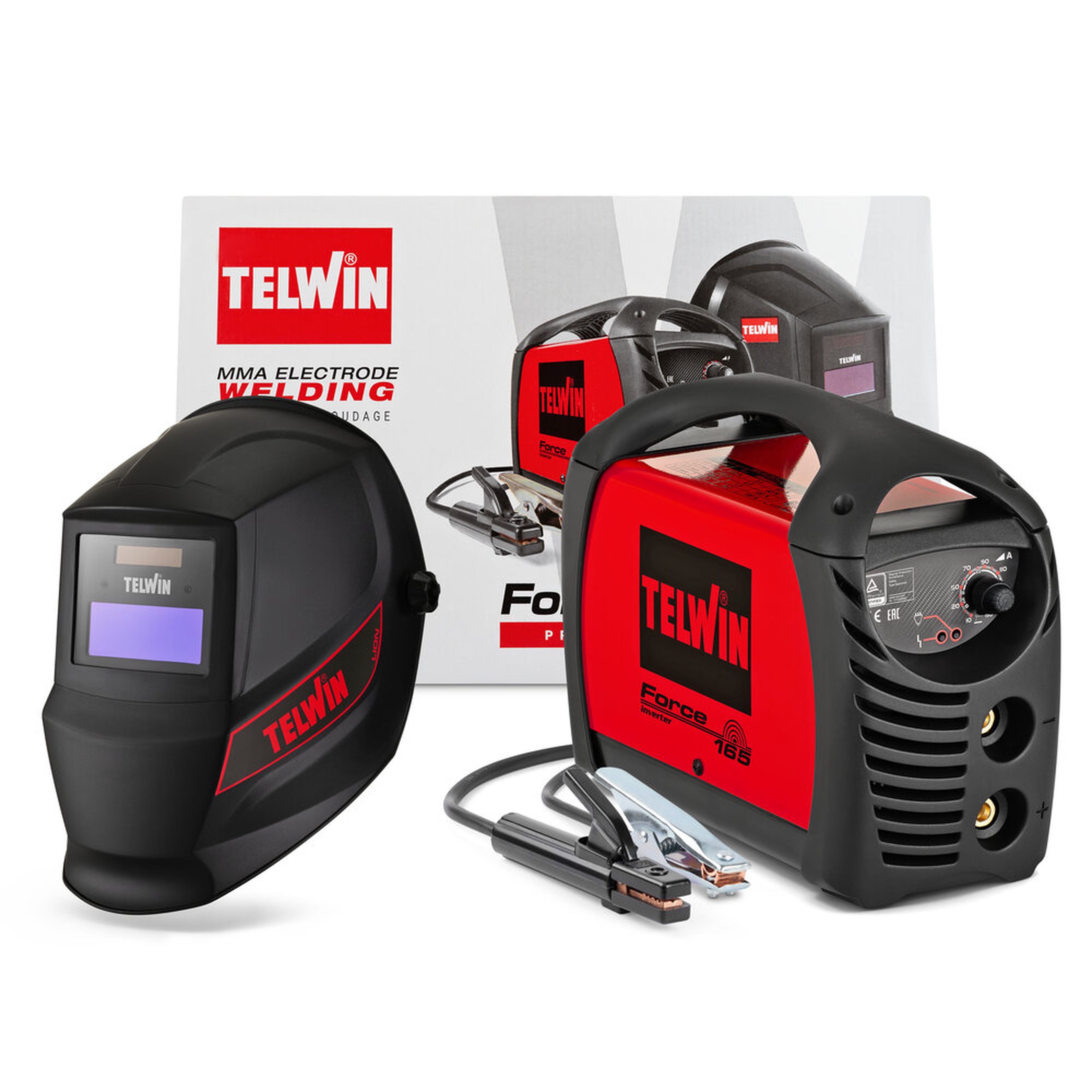 Telwin force 165 230V ACX inverter met lashelm