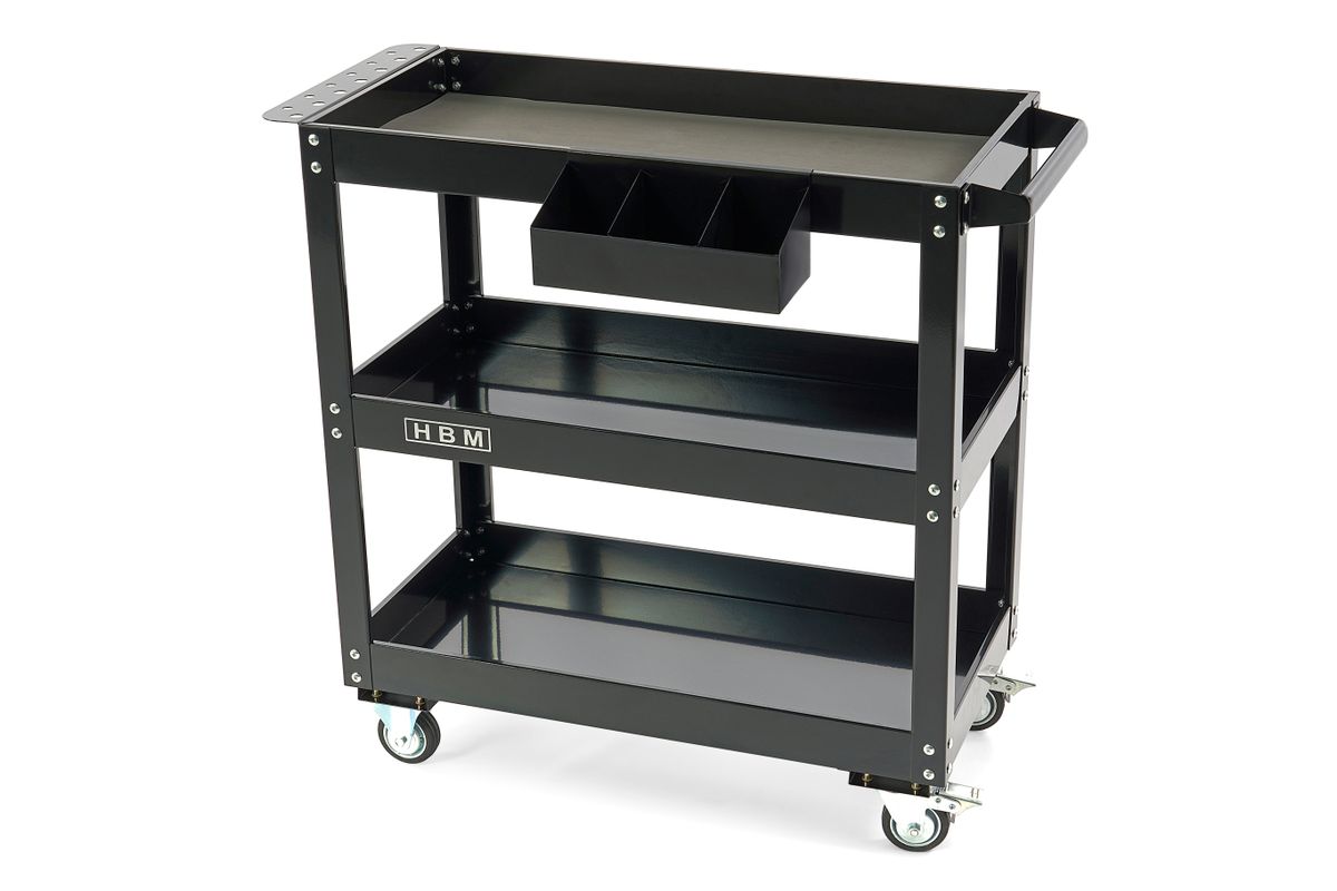 HBM Carro de herramientas deluxe de 3 capas, 76 cm