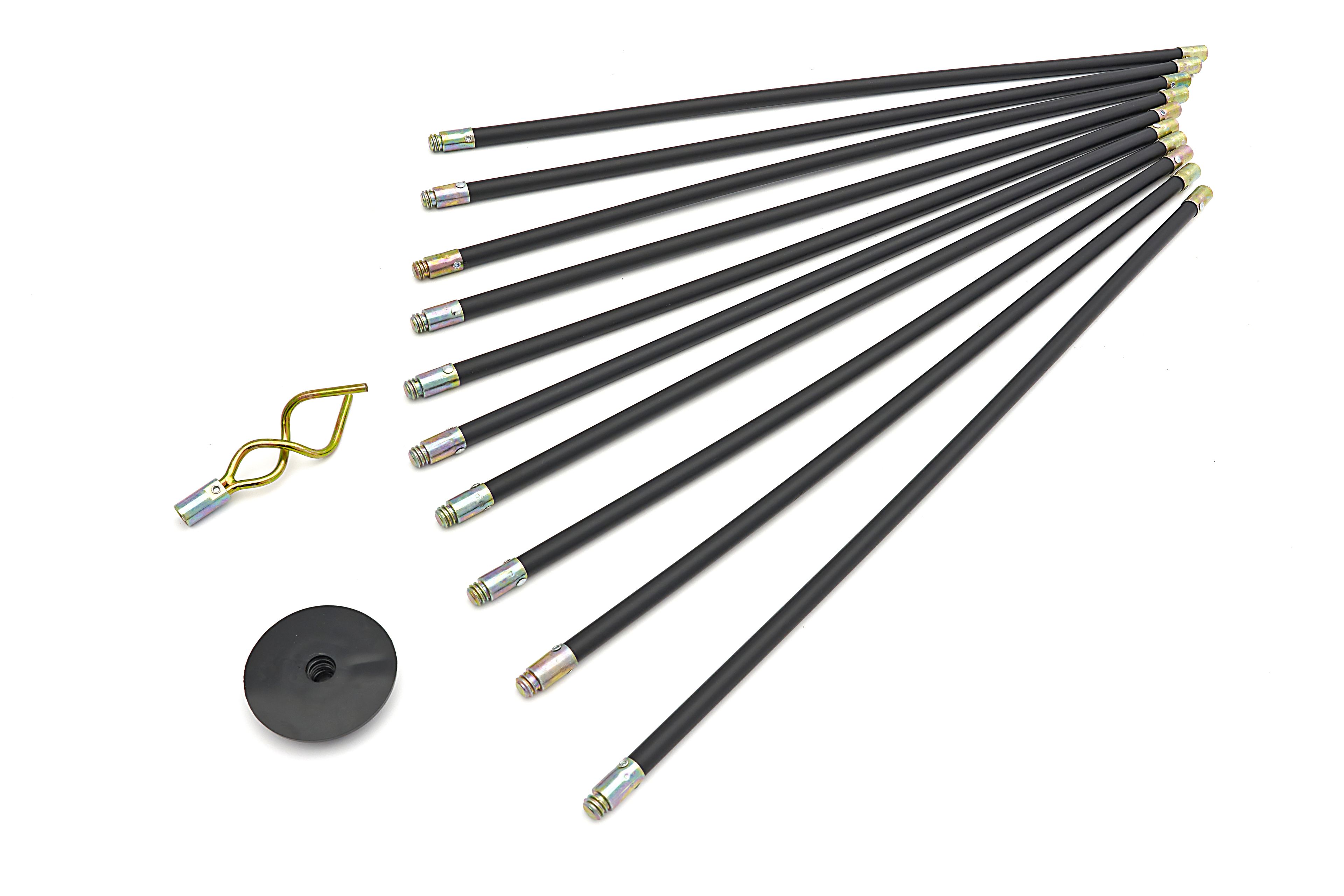 HBM 10 Delige Rioolontstopperset, Afvoerpijpontstopper met Vergrendelstaven Systeem Tot 9,2 Meter