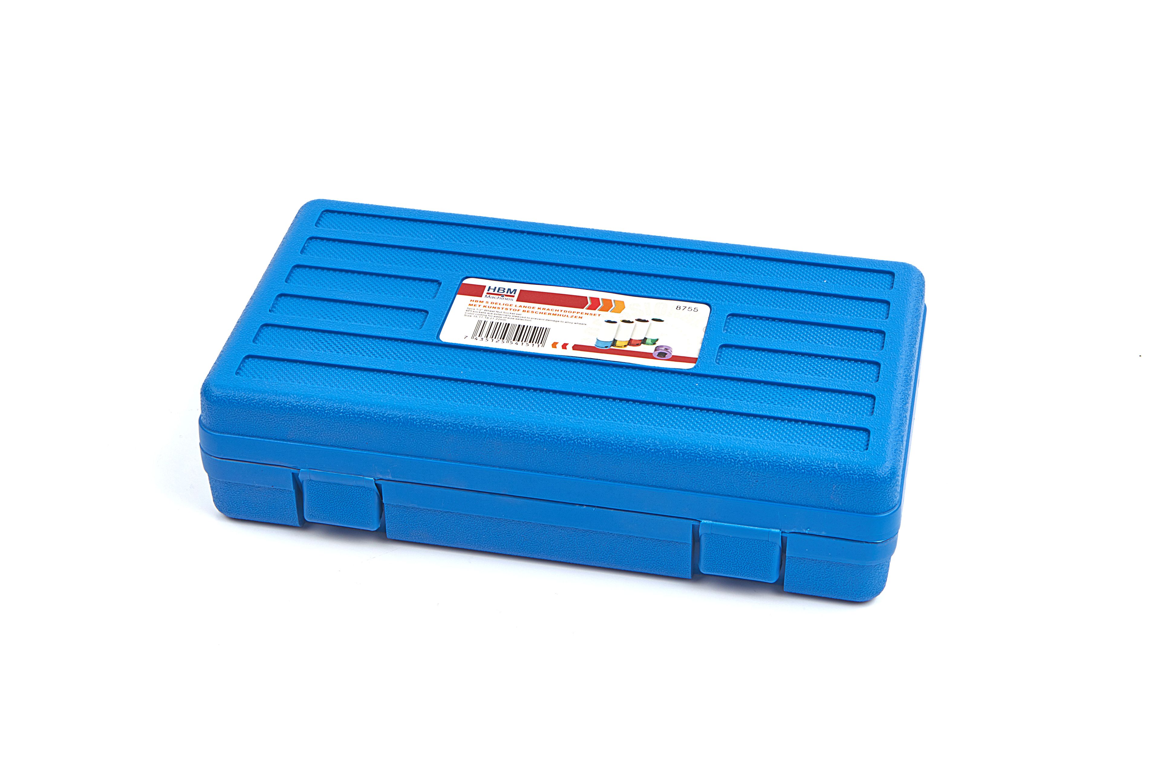 Set di bussole a cricchetto lungo HBM 5 pezzi con custodie protettive in plastica Image 6