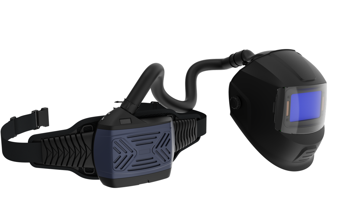 HBM Automatik-Schweißhelm mit Absaugung Airshield Advanced, DIN 4 - 13, 230 L/min